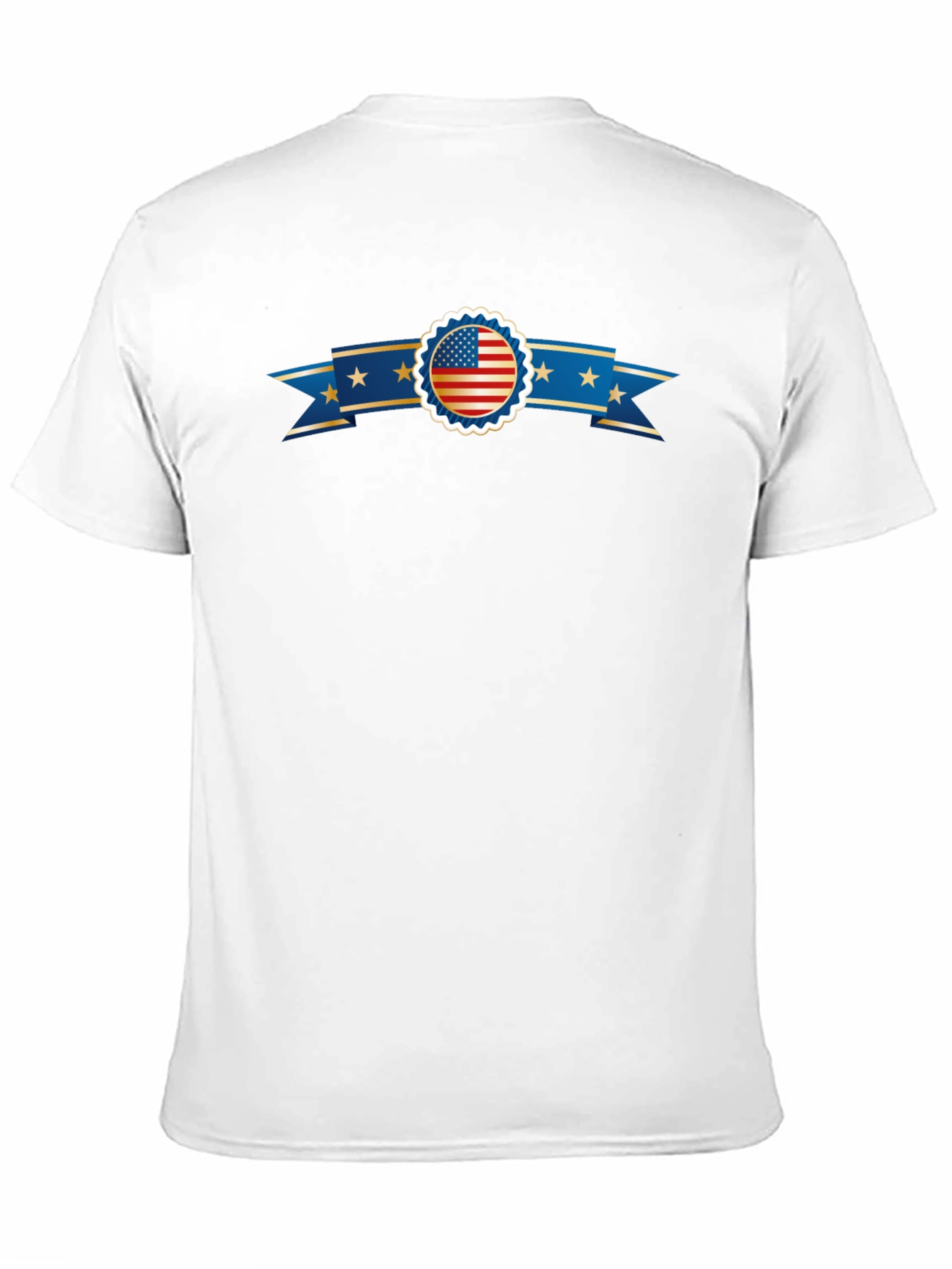 American Flag Ribbon Graphic Black T-Shirt