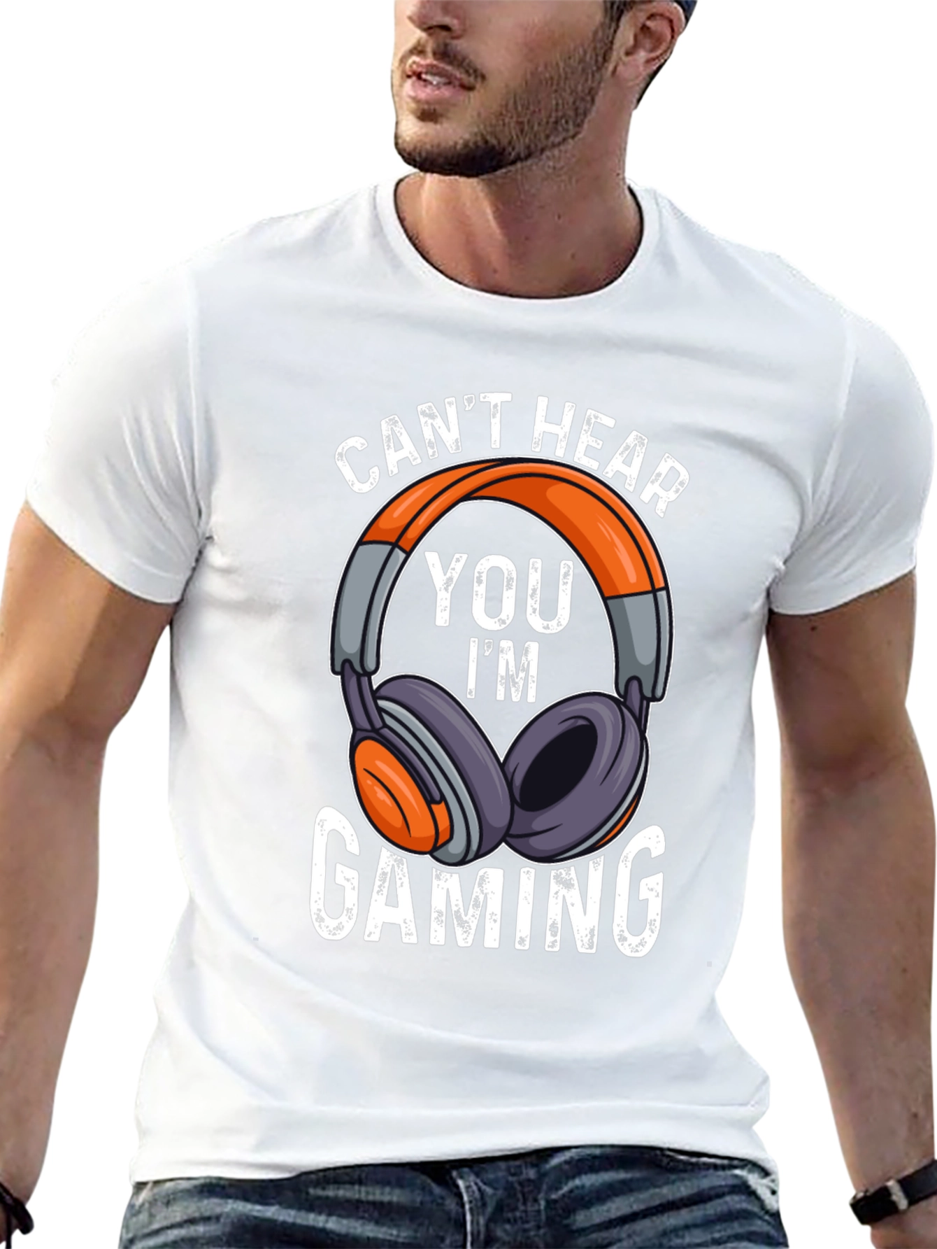 Gamer Headset T-Shirt - Cant Hear You Im Gaming