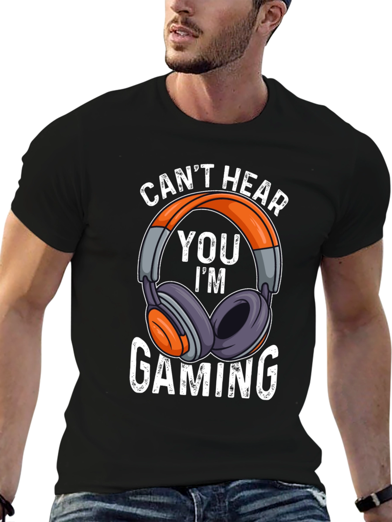Gamer Headset T-Shirt - Cant Hear You Im Gaming