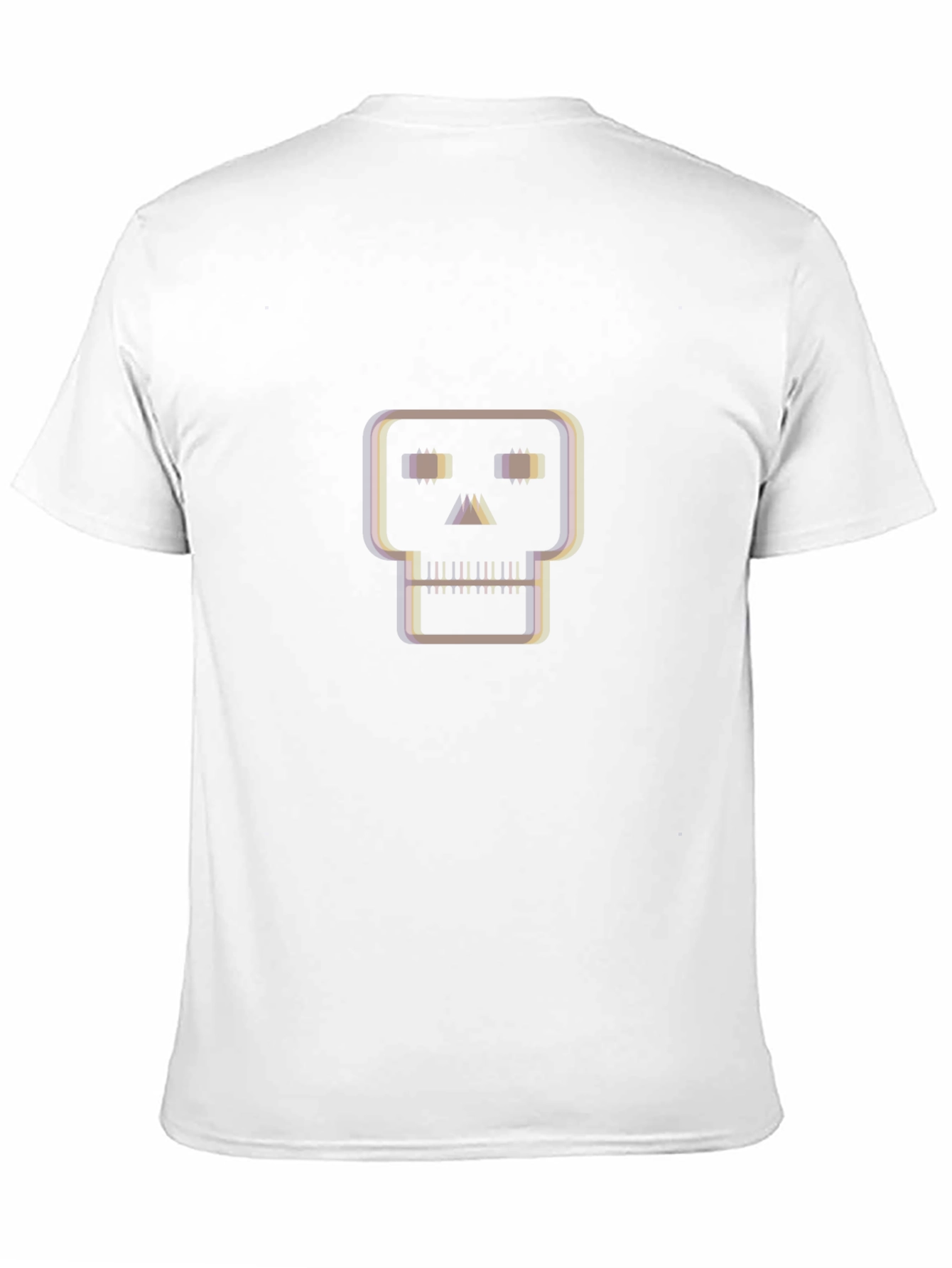 Geometric Skull Graphic Tee - Black