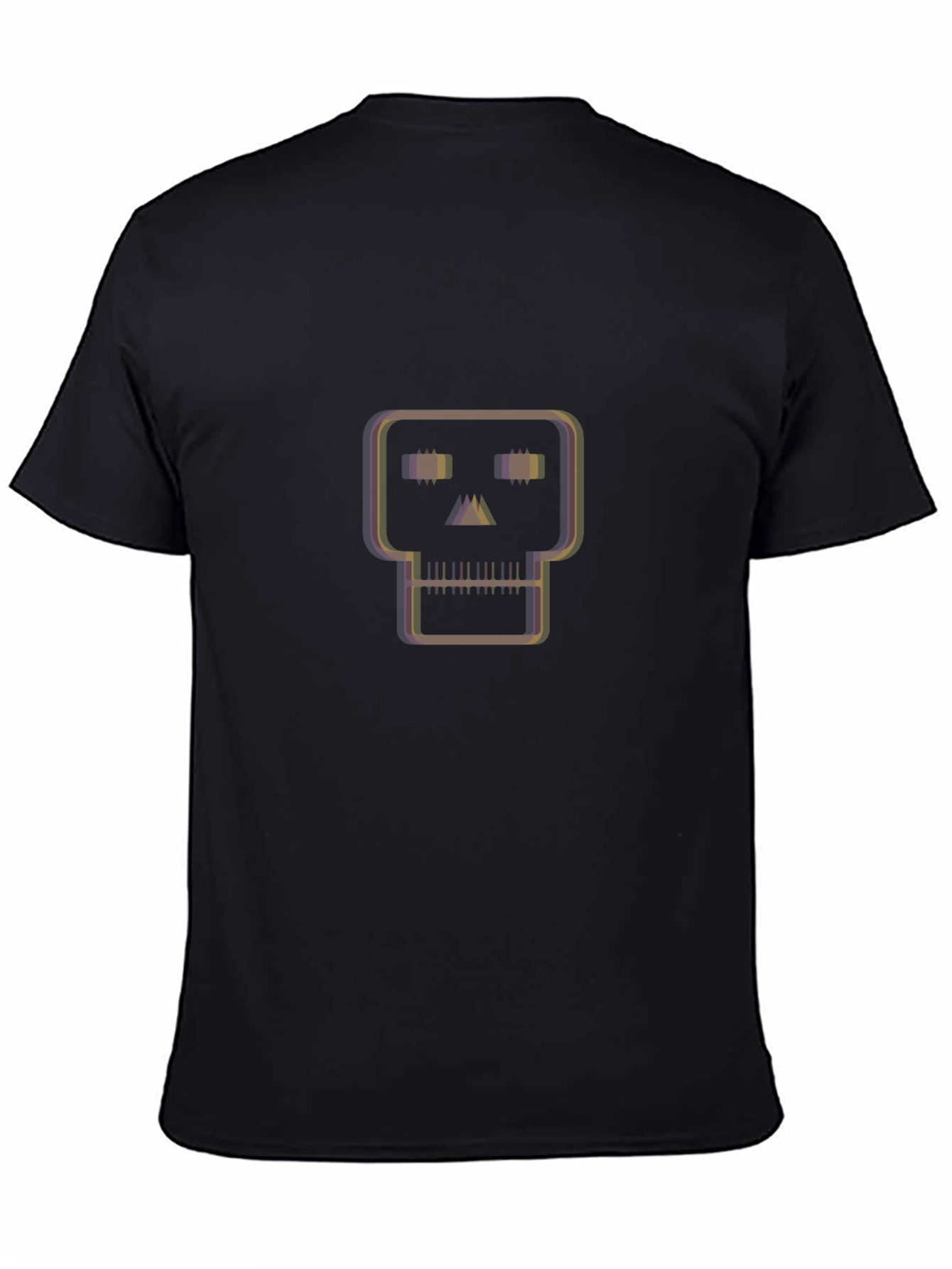 Geometric Skull Graphic Tee - Black