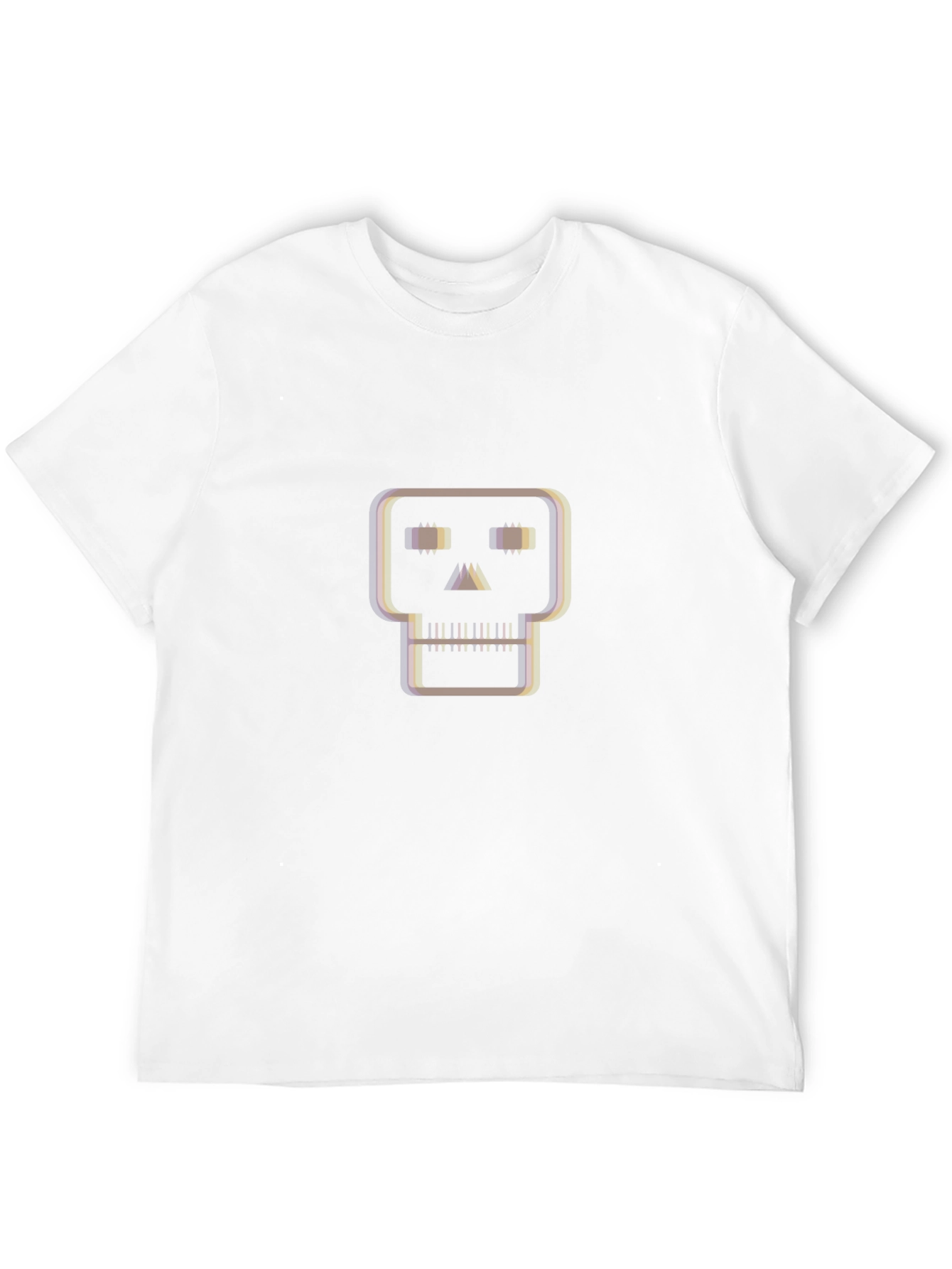 Geometric Skull Graphic Tee - Black