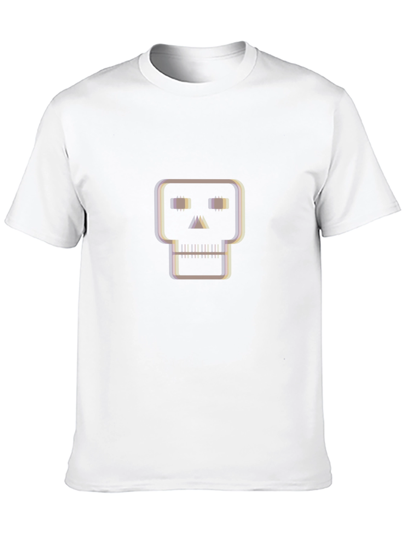 Geometric Skull Graphic Tee - Black
