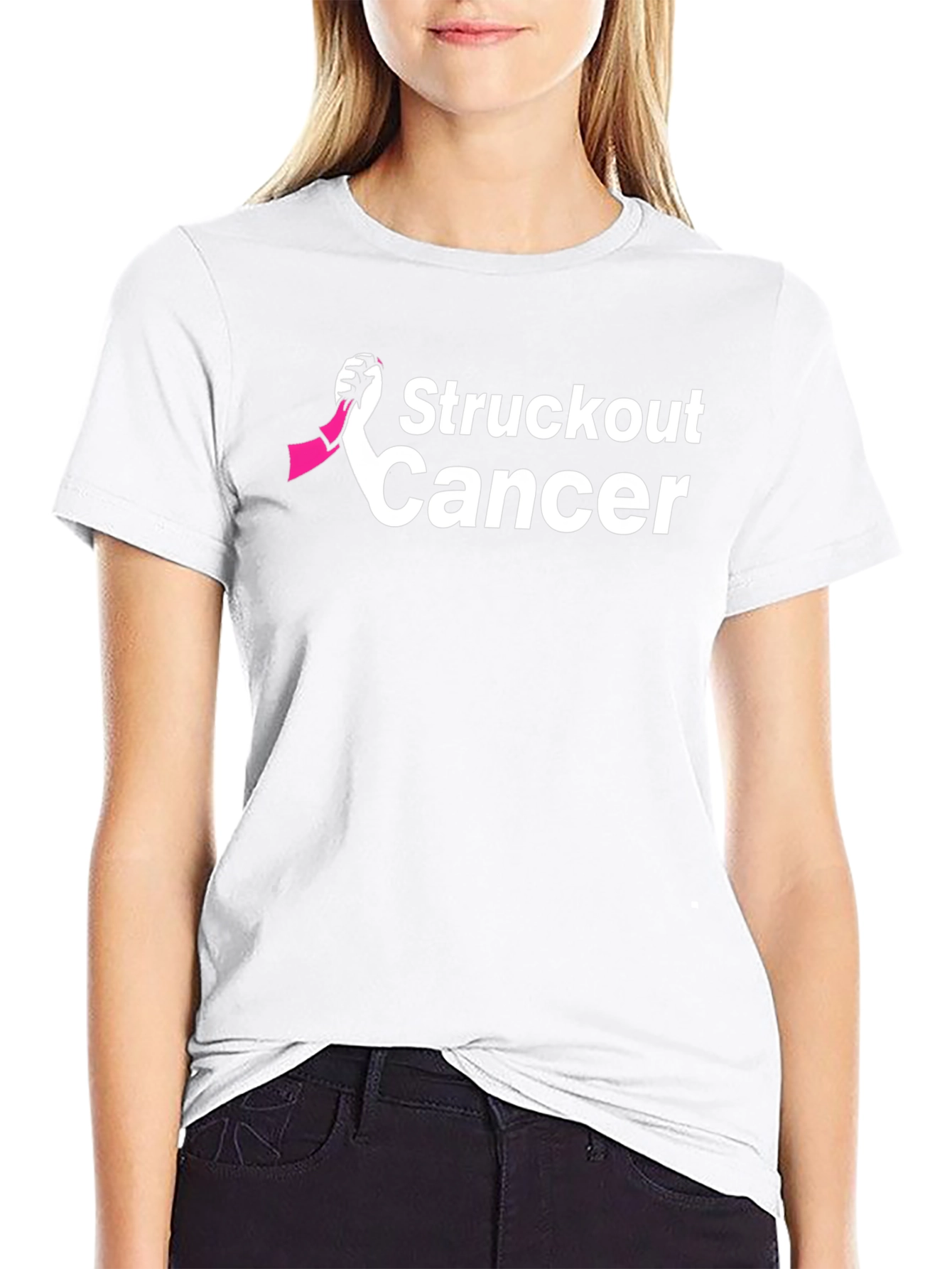 Struckout Cancer Awareness Ribbon T-Shirt