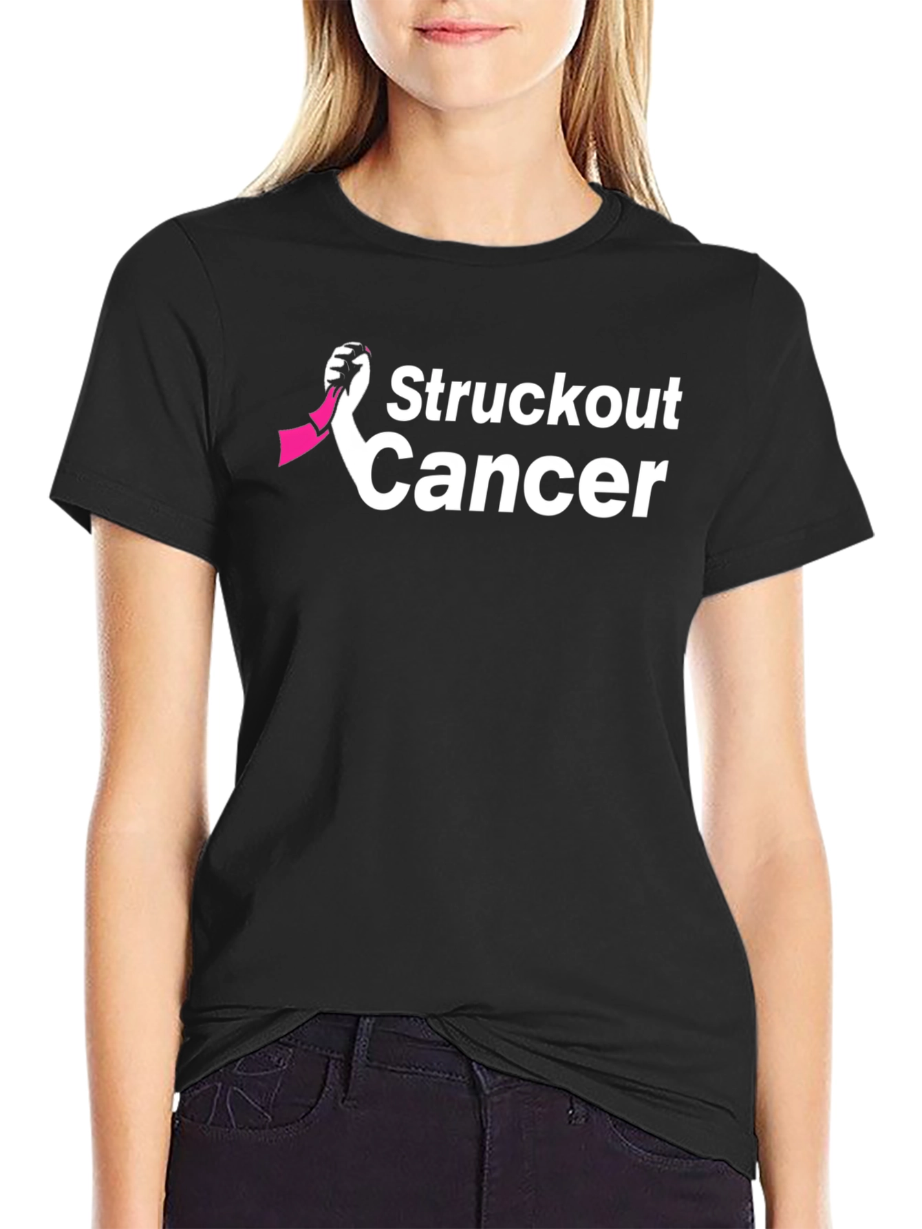 Struckout Cancer Awareness Ribbon T-Shirt