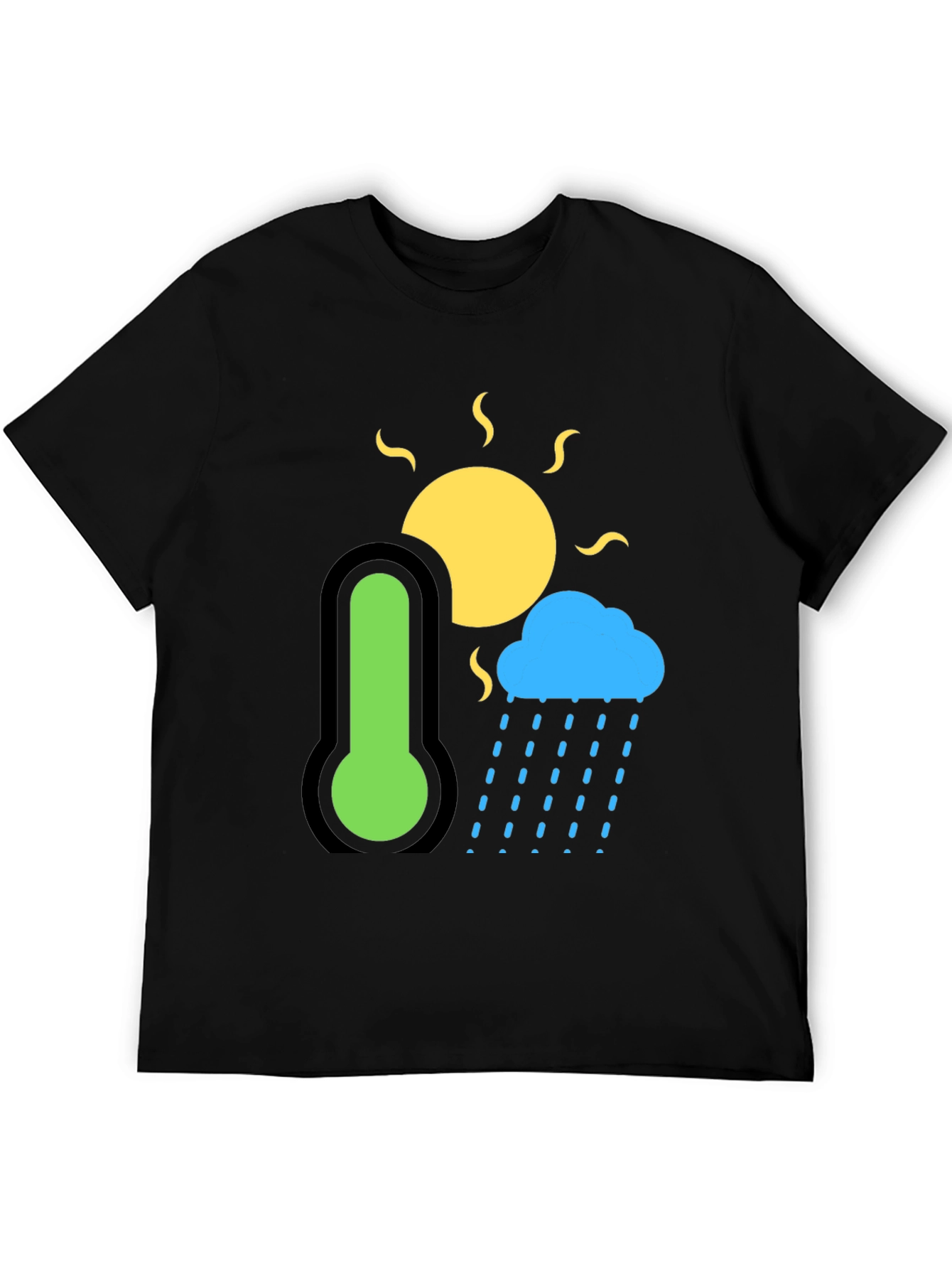 Weather Graphic T-Shirt - Sun Cloud & Thermometer