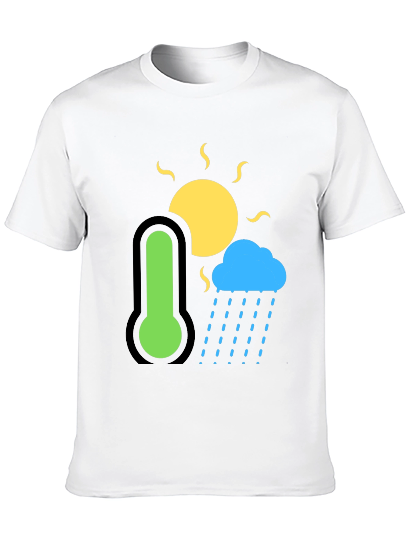 Weather Graphic T-Shirt - Sun Cloud & Thermometer