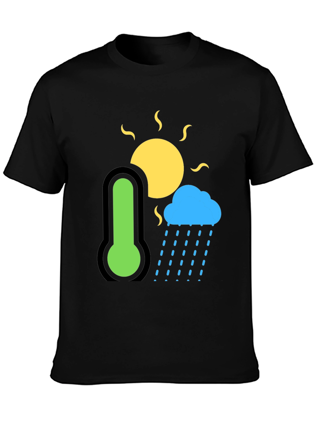 Weather Graphic T-Shirt - Sun Cloud & Thermometer