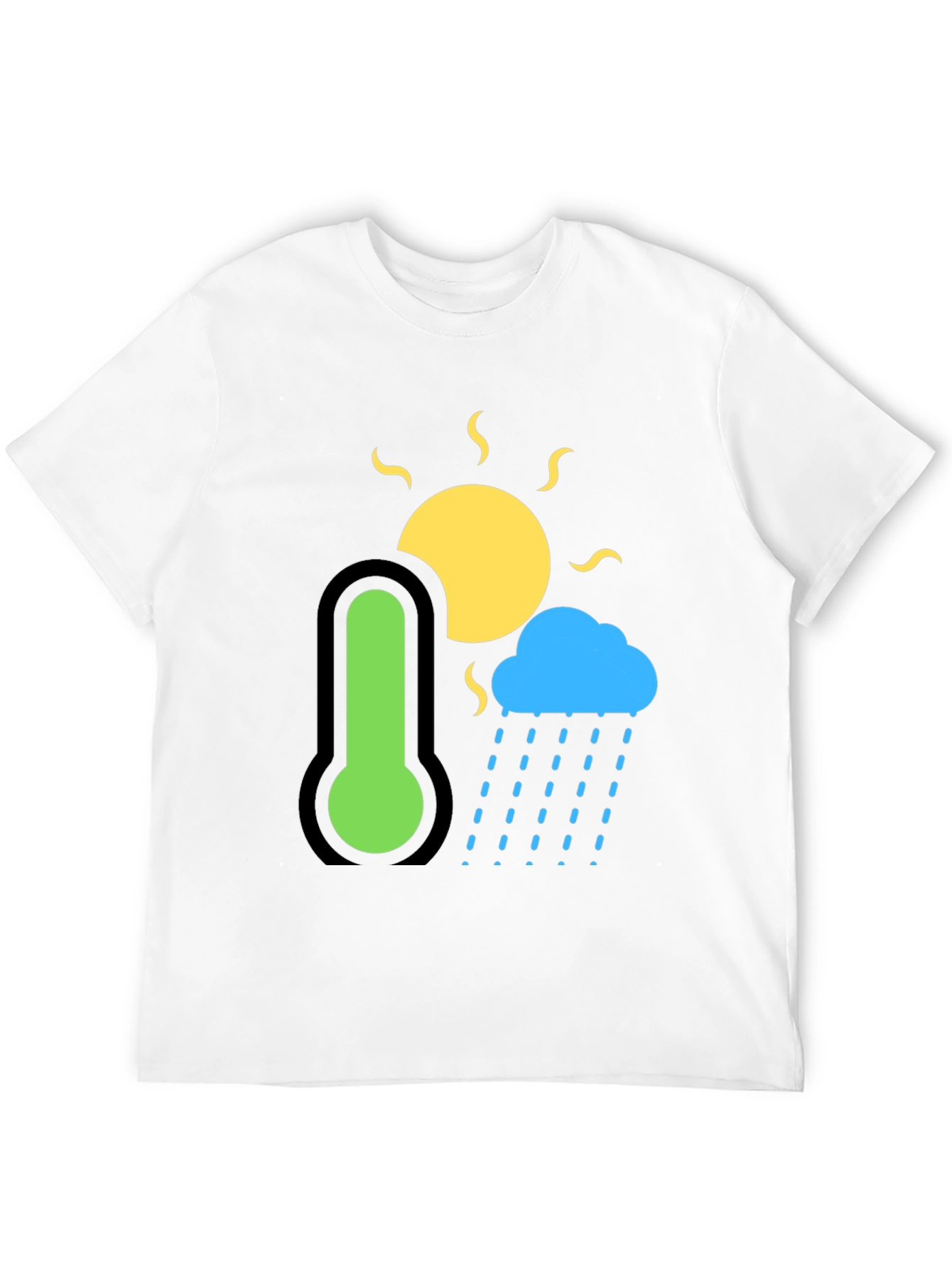 Weather Graphic T-Shirt - Sun Cloud & Thermometer