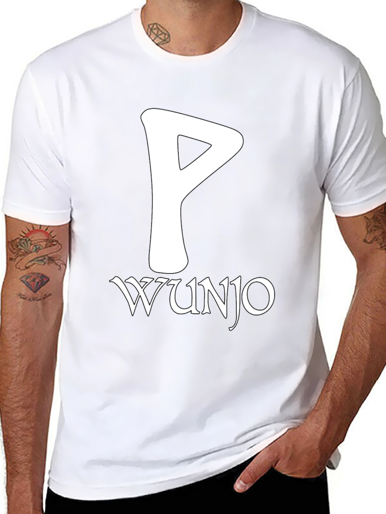 Wunjo Rune T-Shirt - Norse Pagan Symbol