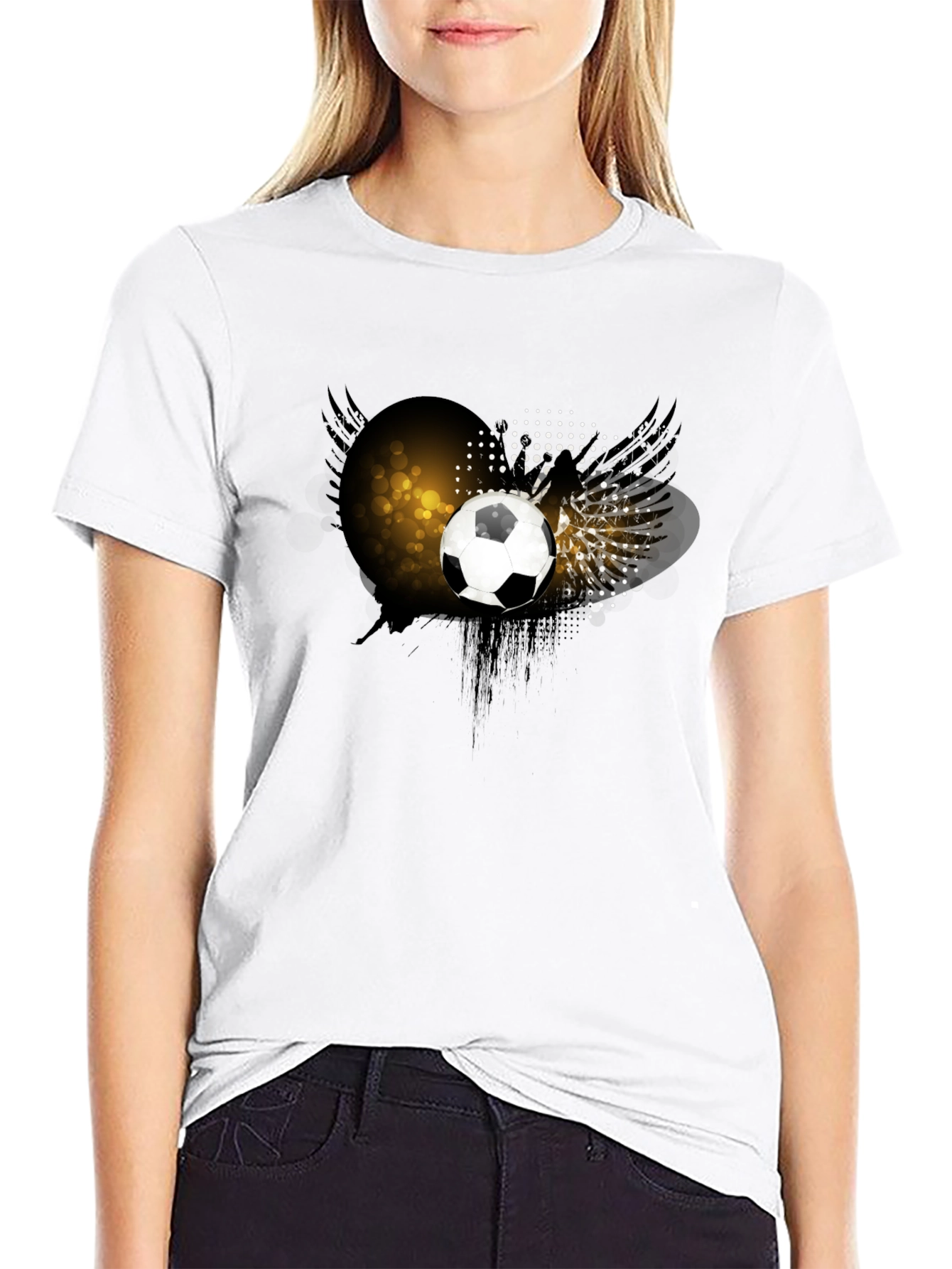 Soccer Ball Graphic T-Shirt - Black