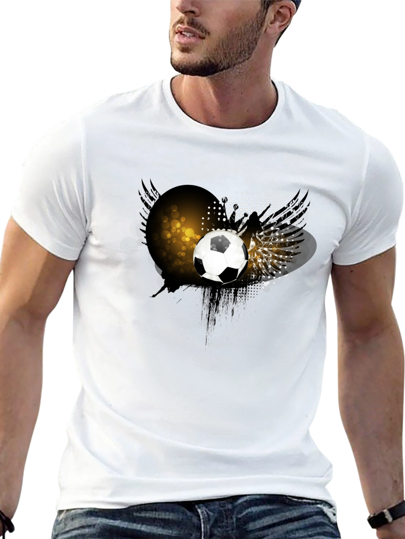 Soccer Ball Graphic T-Shirt - Black