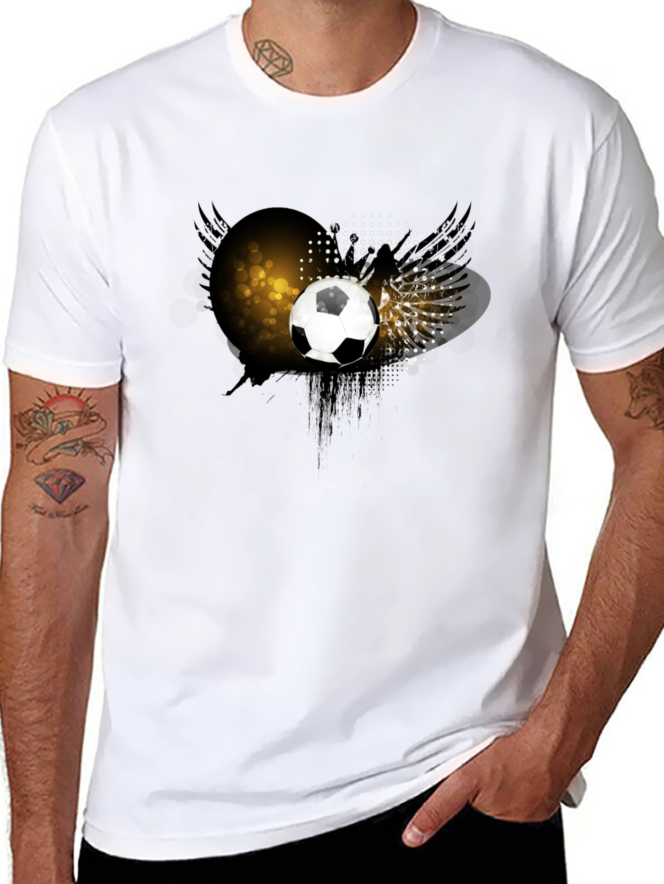 Soccer Ball Graphic T-Shirt - Black