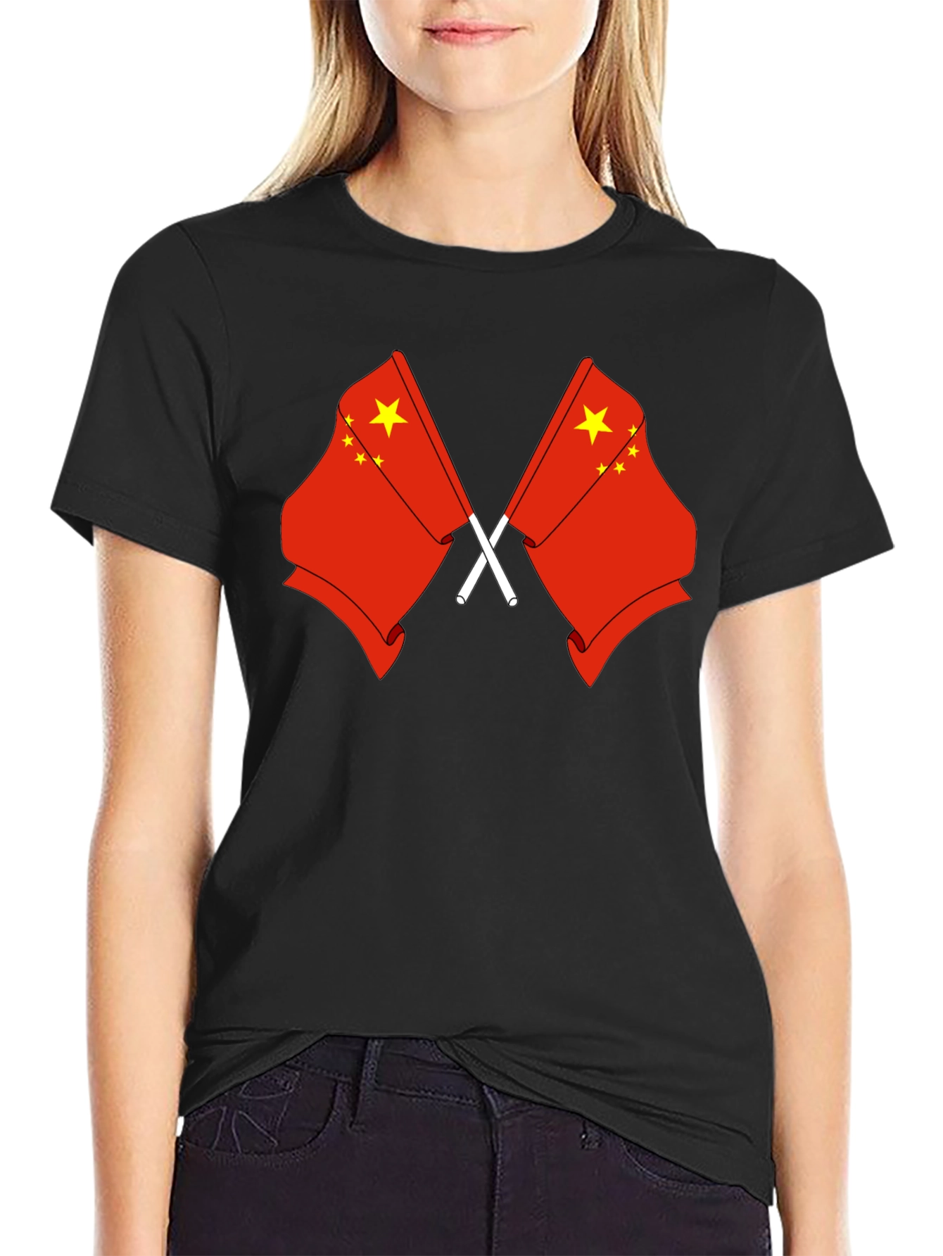 China Flag Graphic T-Shirt - Unisex Black Tee