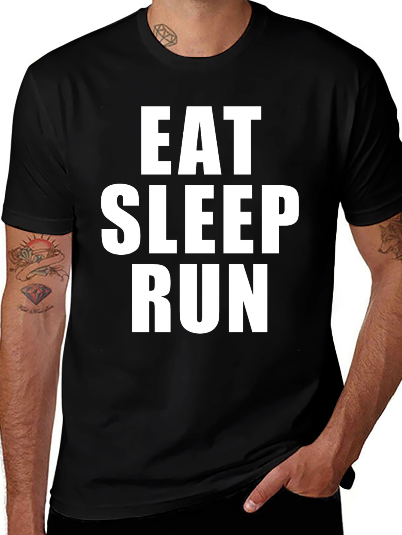 Eat Sleep Run Black Graphic Tee