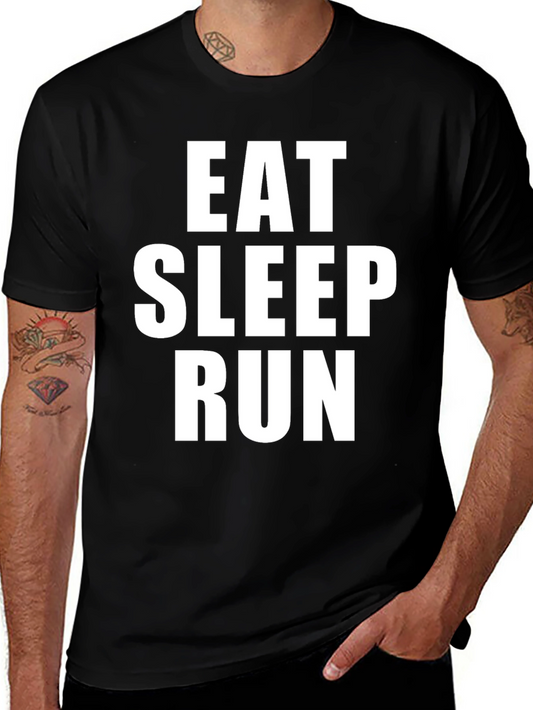 Eat Sleep Run Black Graphic Tee