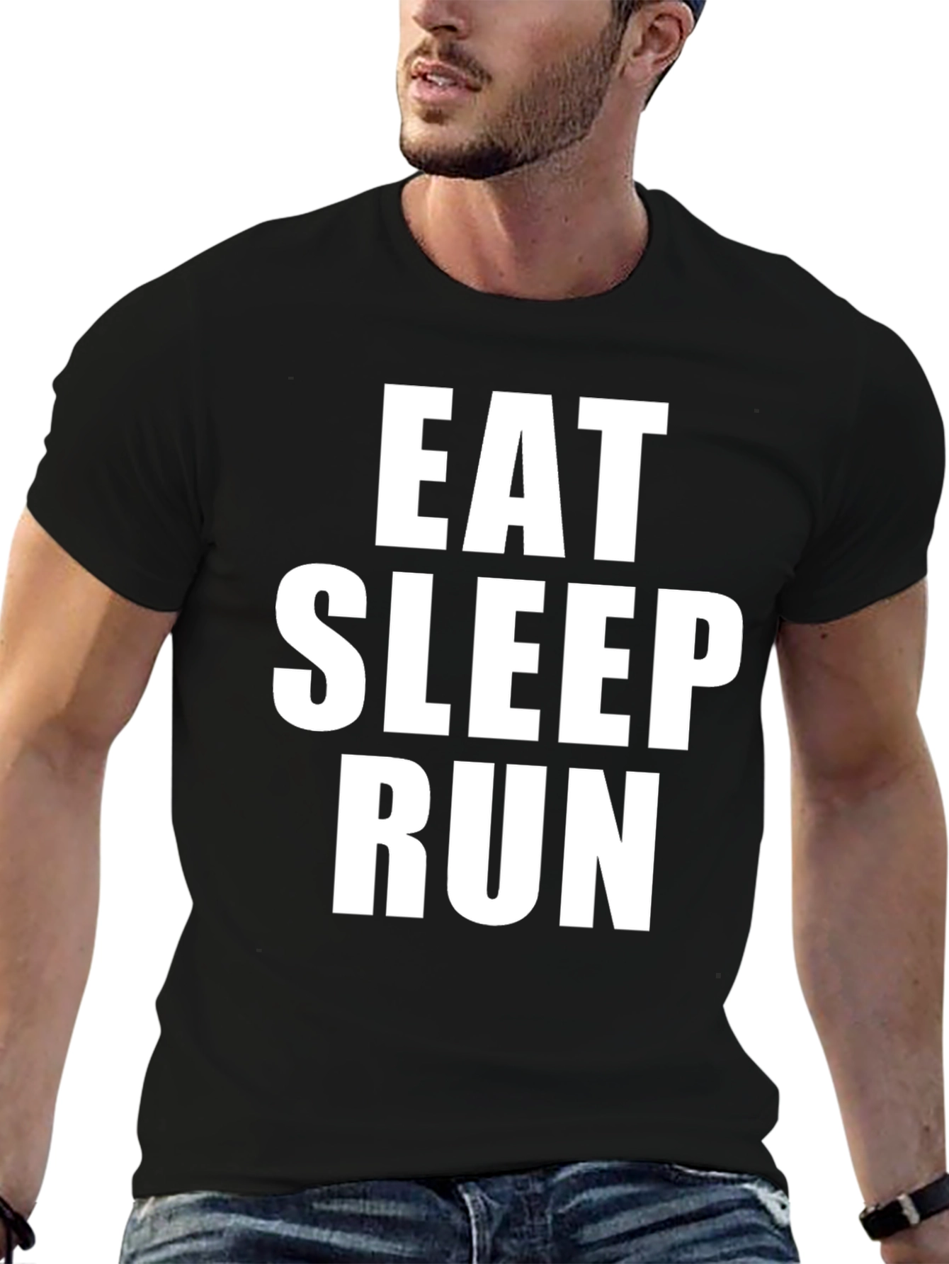 Eat Sleep Run Black Graphic Tee
