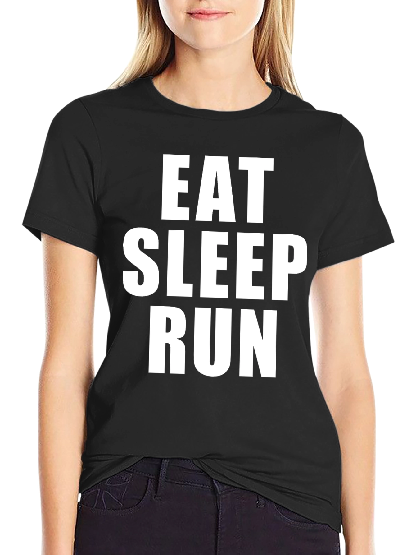 Eat Sleep Run Black Graphic Tee