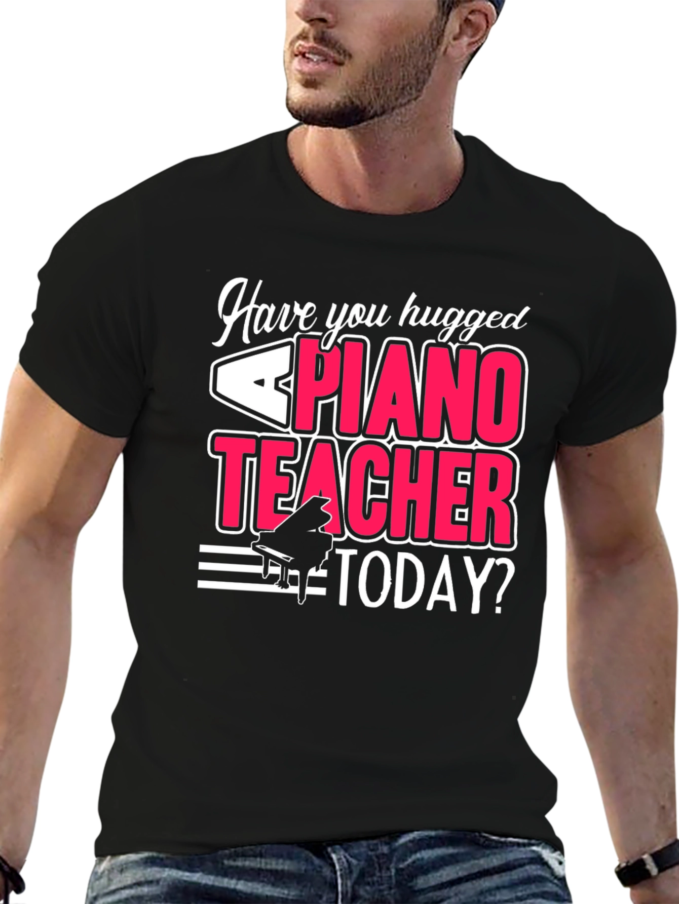 Piano Teacher Graphic Tee - Hug a Teacher T-Shirt