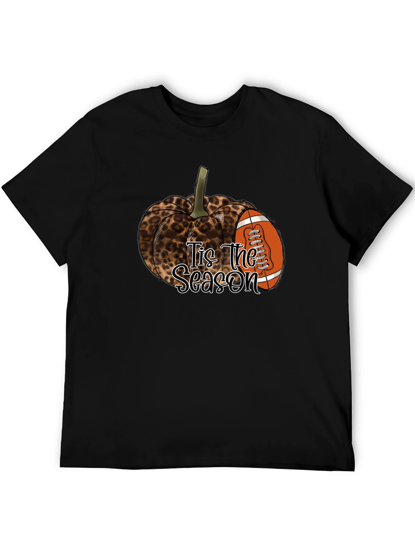 Leopard Pumpkin Football Season T-Shirt