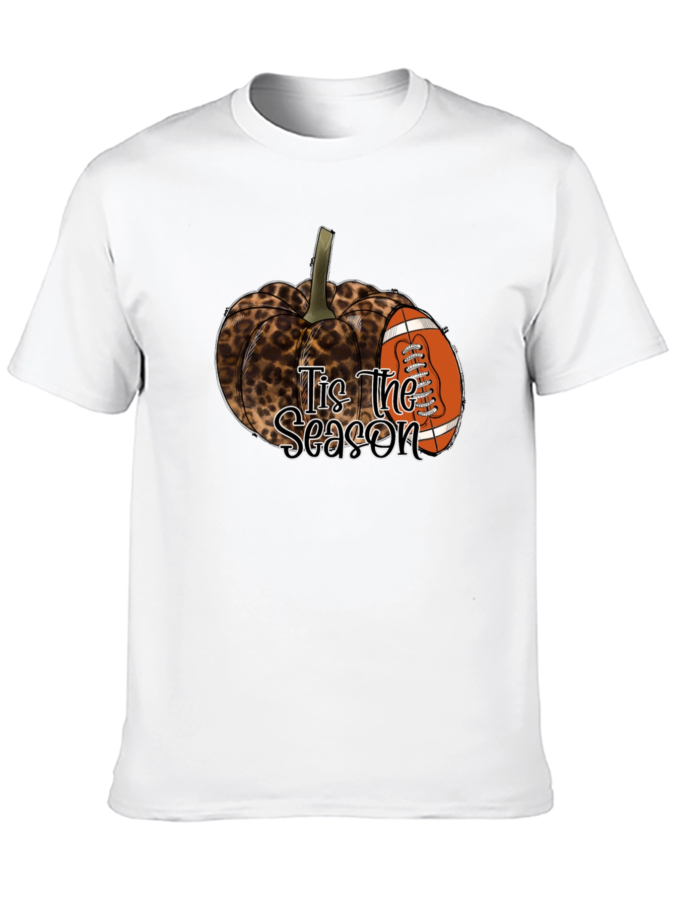 Leopard Pumpkin Football Season T-Shirt