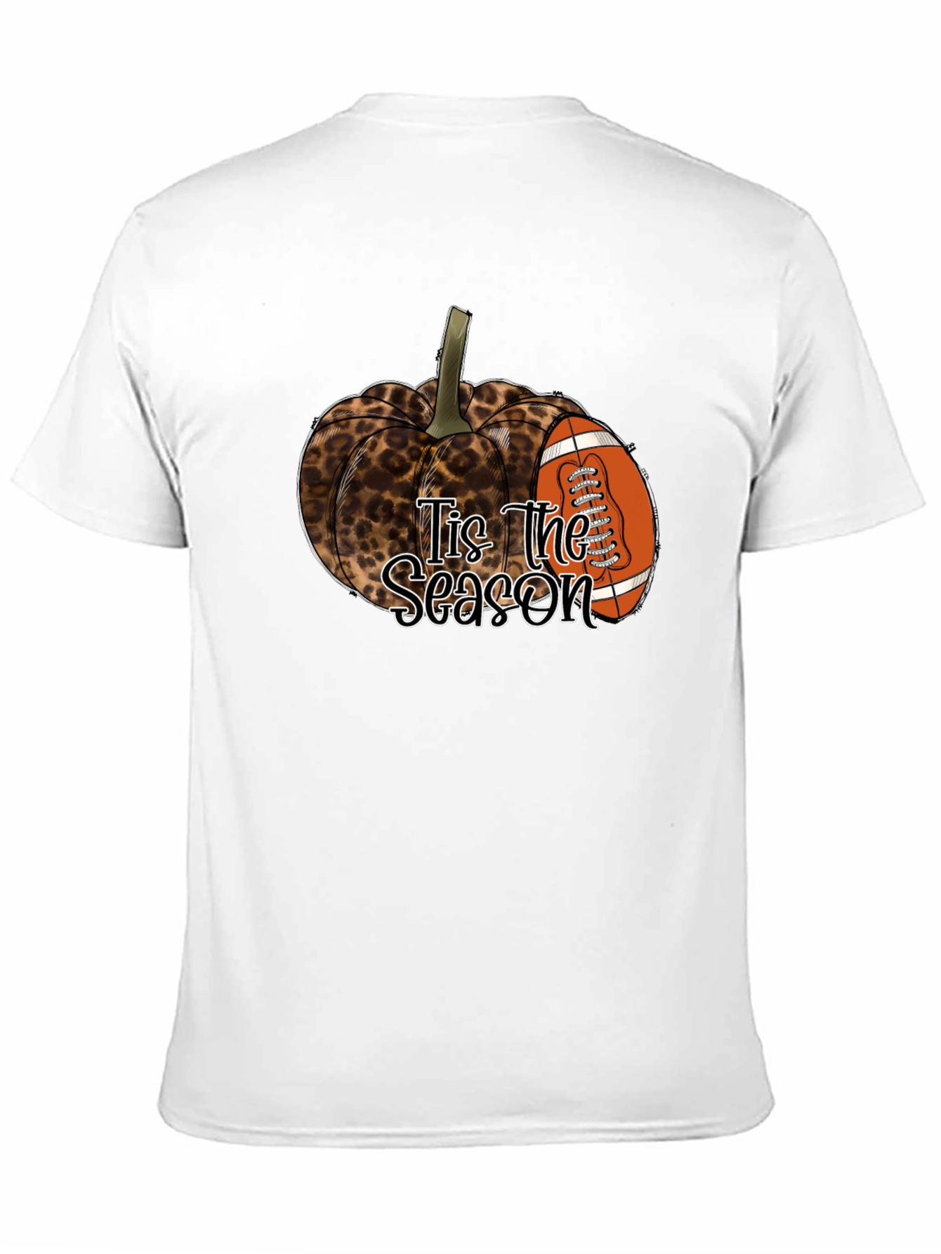Leopard Pumpkin Football Season T-Shirt