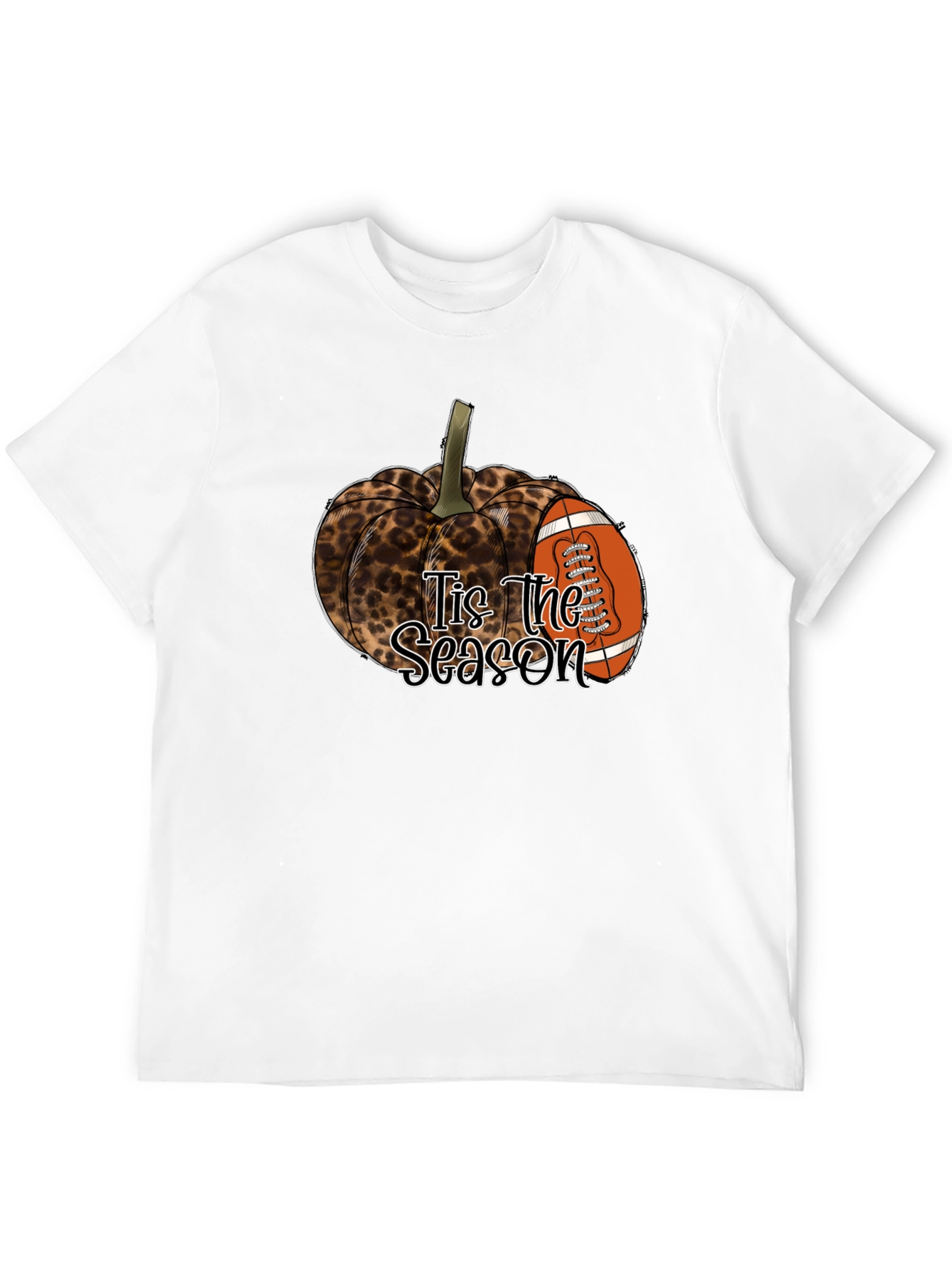 Leopard Pumpkin Football Season T-Shirt
