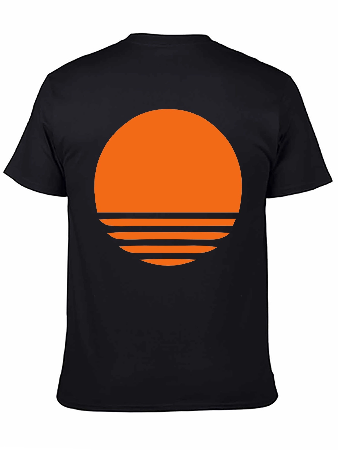 Retro Sunset Graphic T-Shirt - Trendy Black Tee