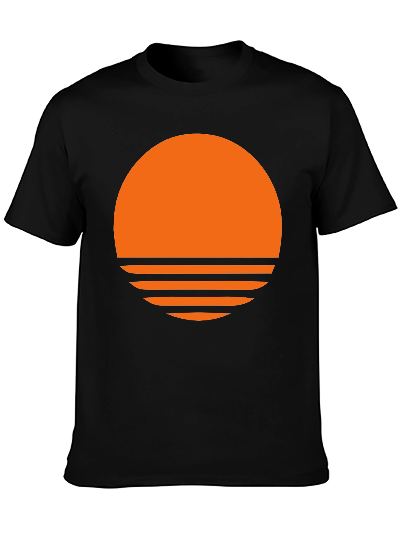 Retro Sunset Graphic T-Shirt - Trendy Black Tee