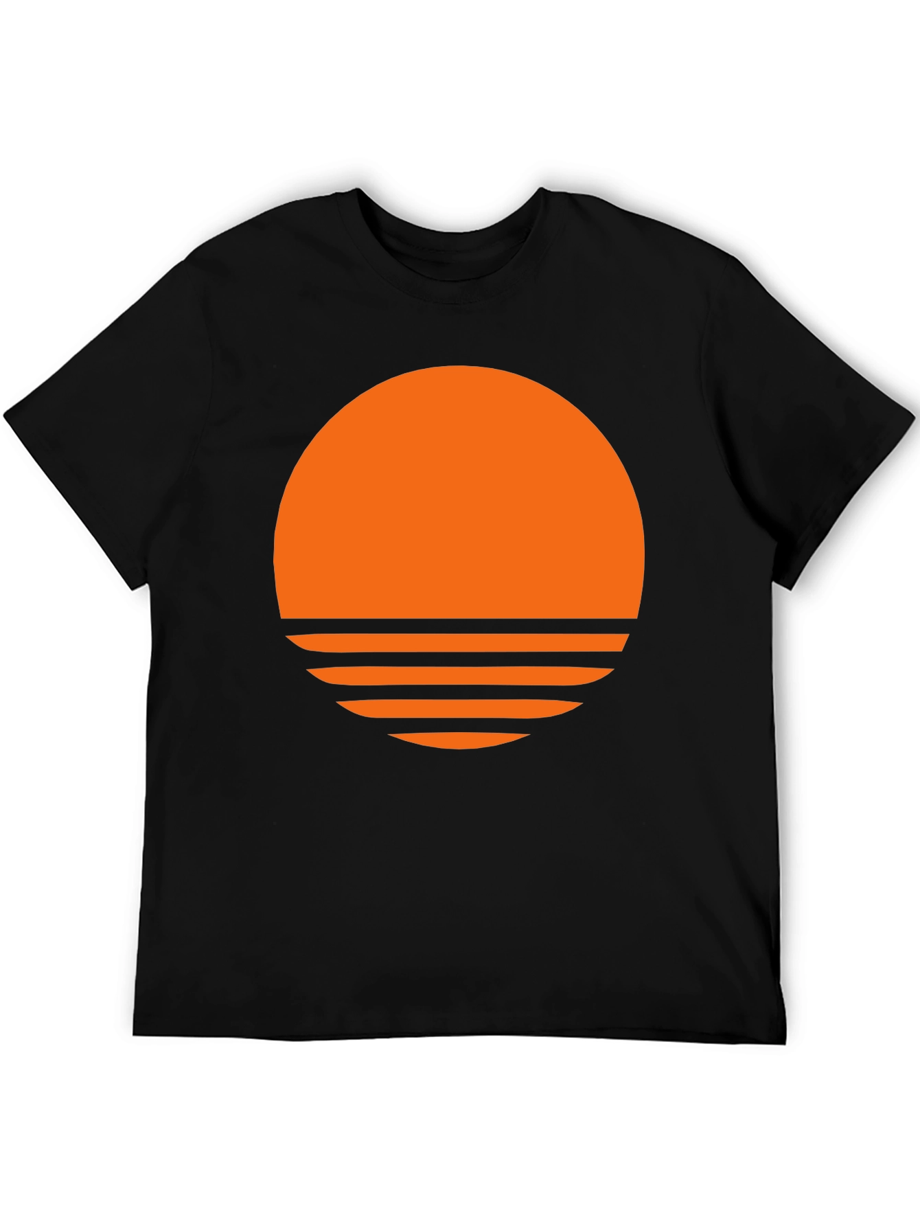 Retro Sunset Graphic T-Shirt - Trendy Black Tee