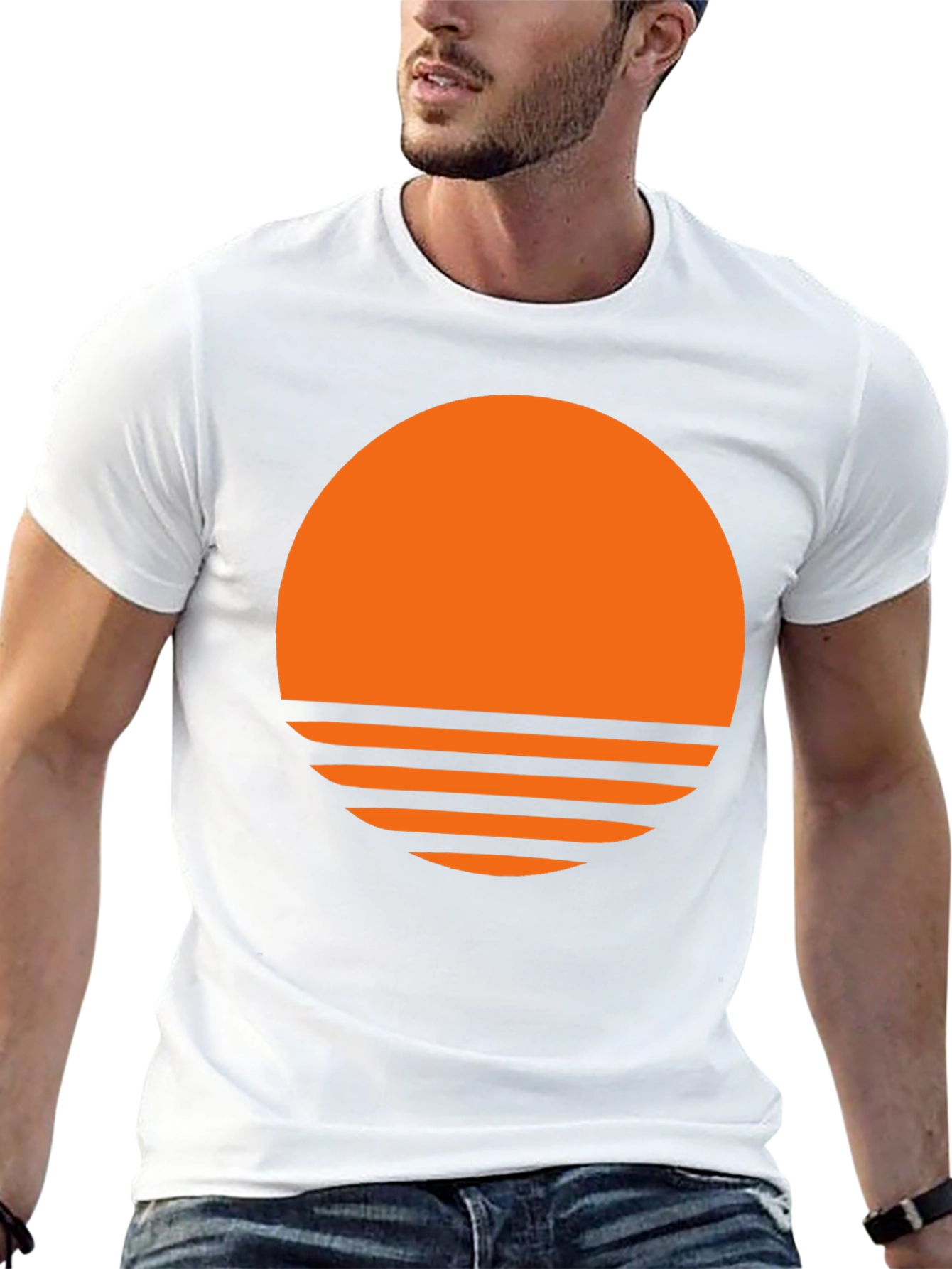 Retro Sunset Graphic T-Shirt - Trendy Black Tee