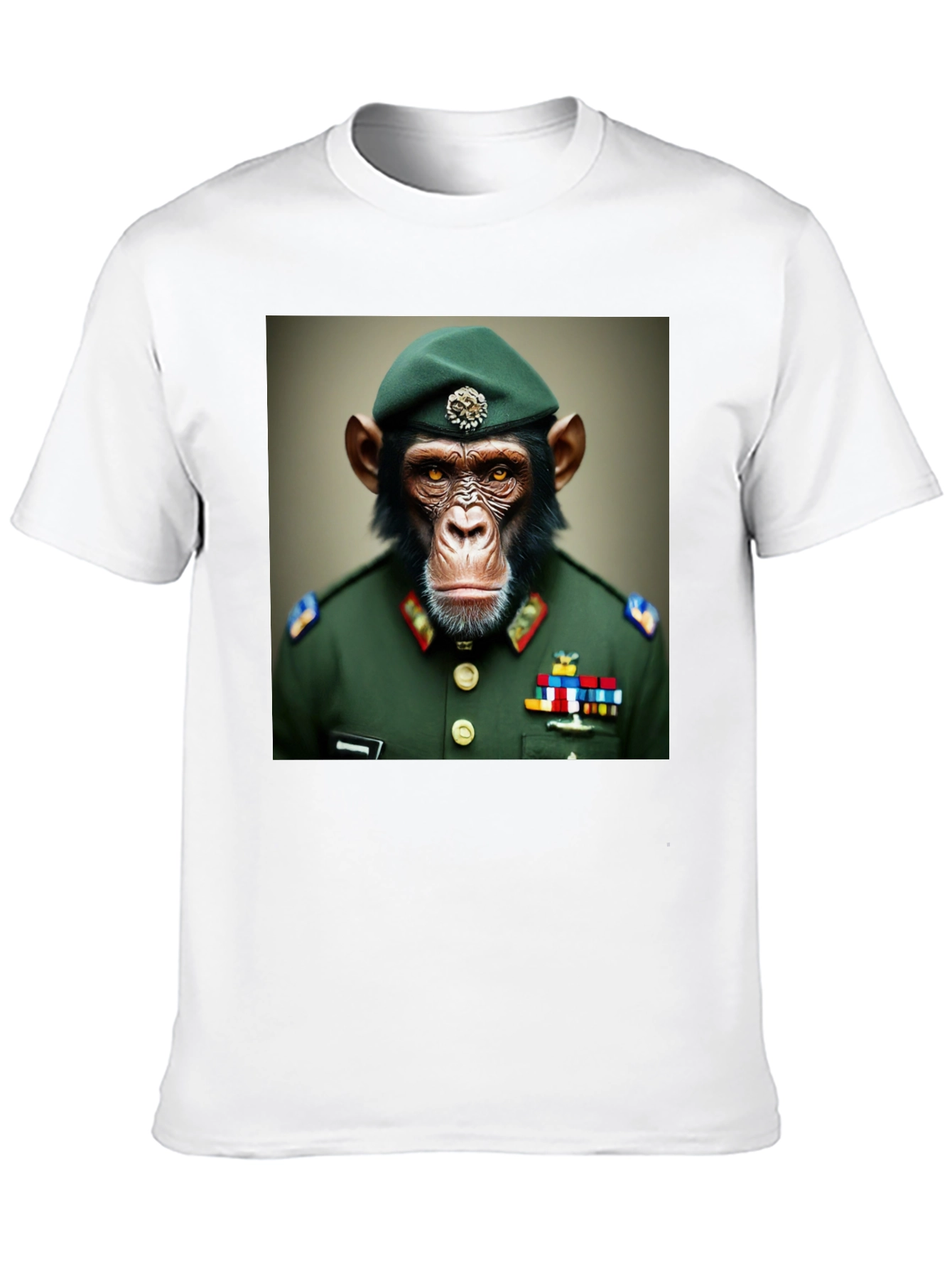 Chimp General T-Shirt: Novelty Military Ape Tee