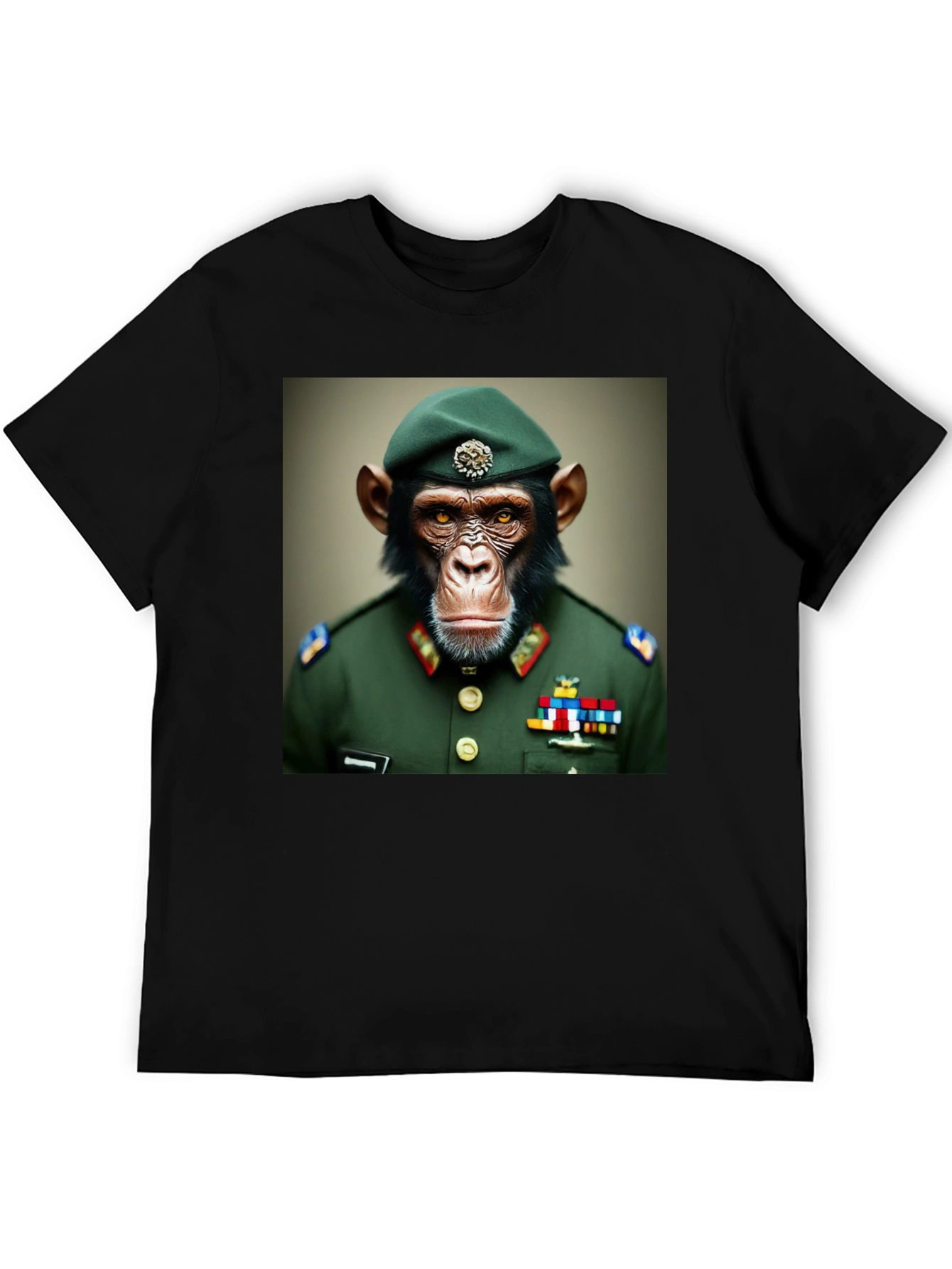 Chimp General T-Shirt: Novelty Military Ape Tee
