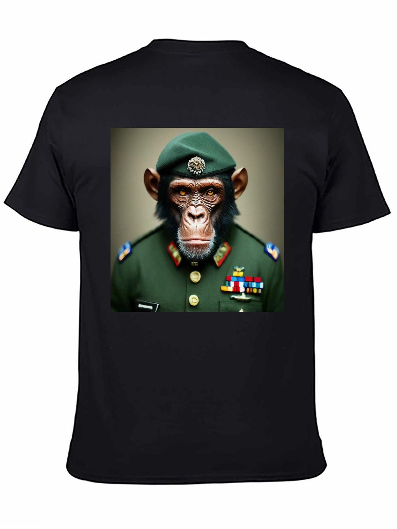 Chimp General T-Shirt: Novelty Military Ape Tee