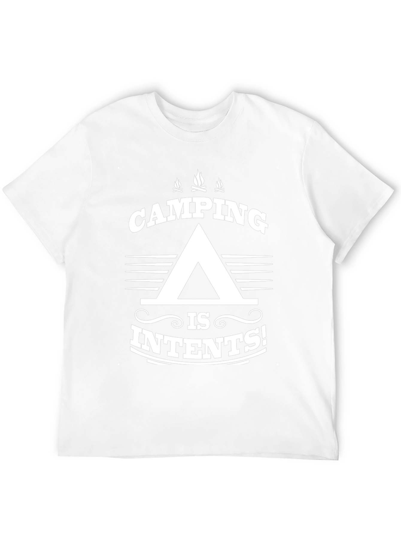 Camping Is Intents! Black Graphic T-Shirt
