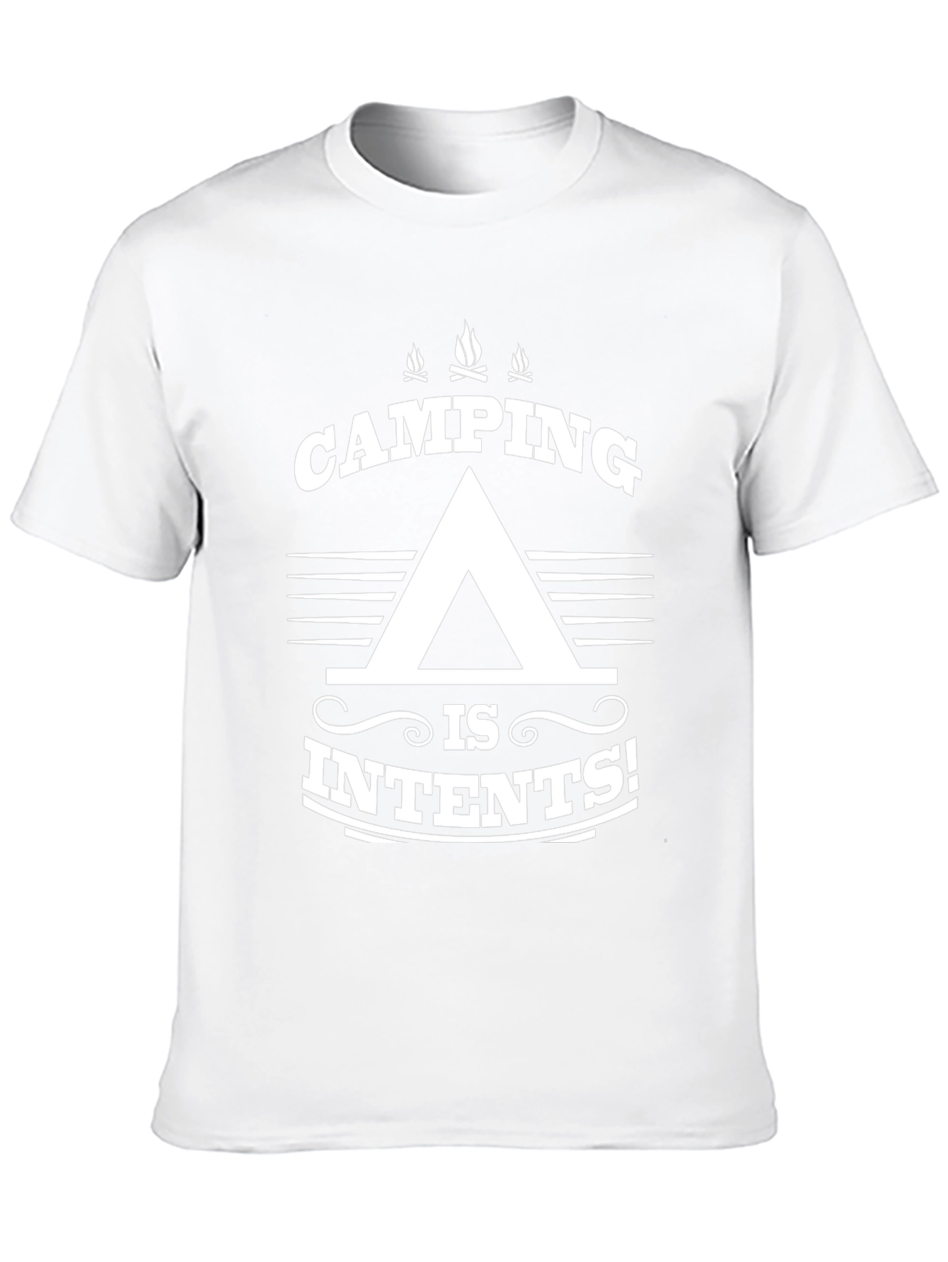 Camping Is Intents! Black Graphic T-Shirt