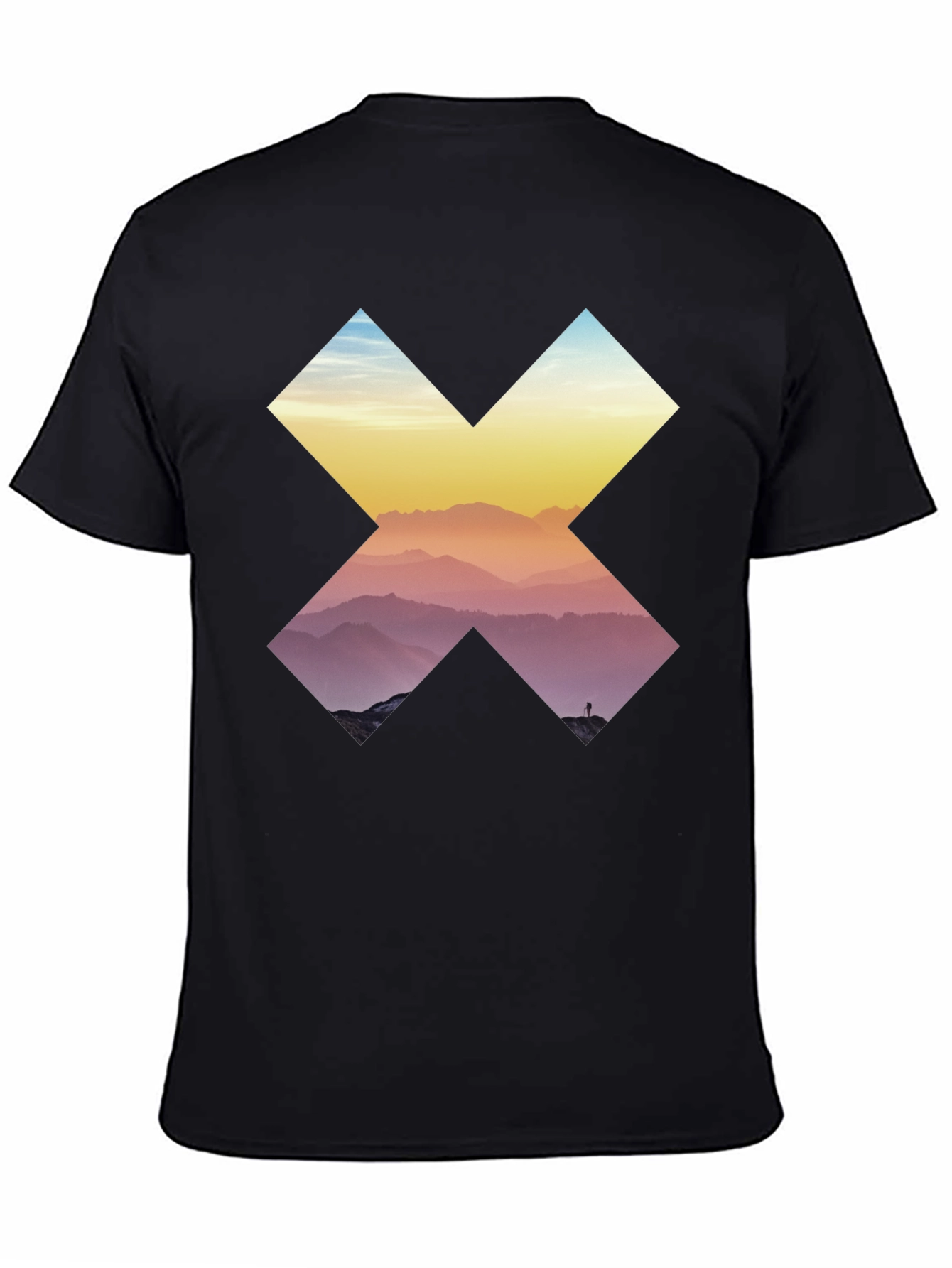 Mountains in Cross Graphic Tee - Black