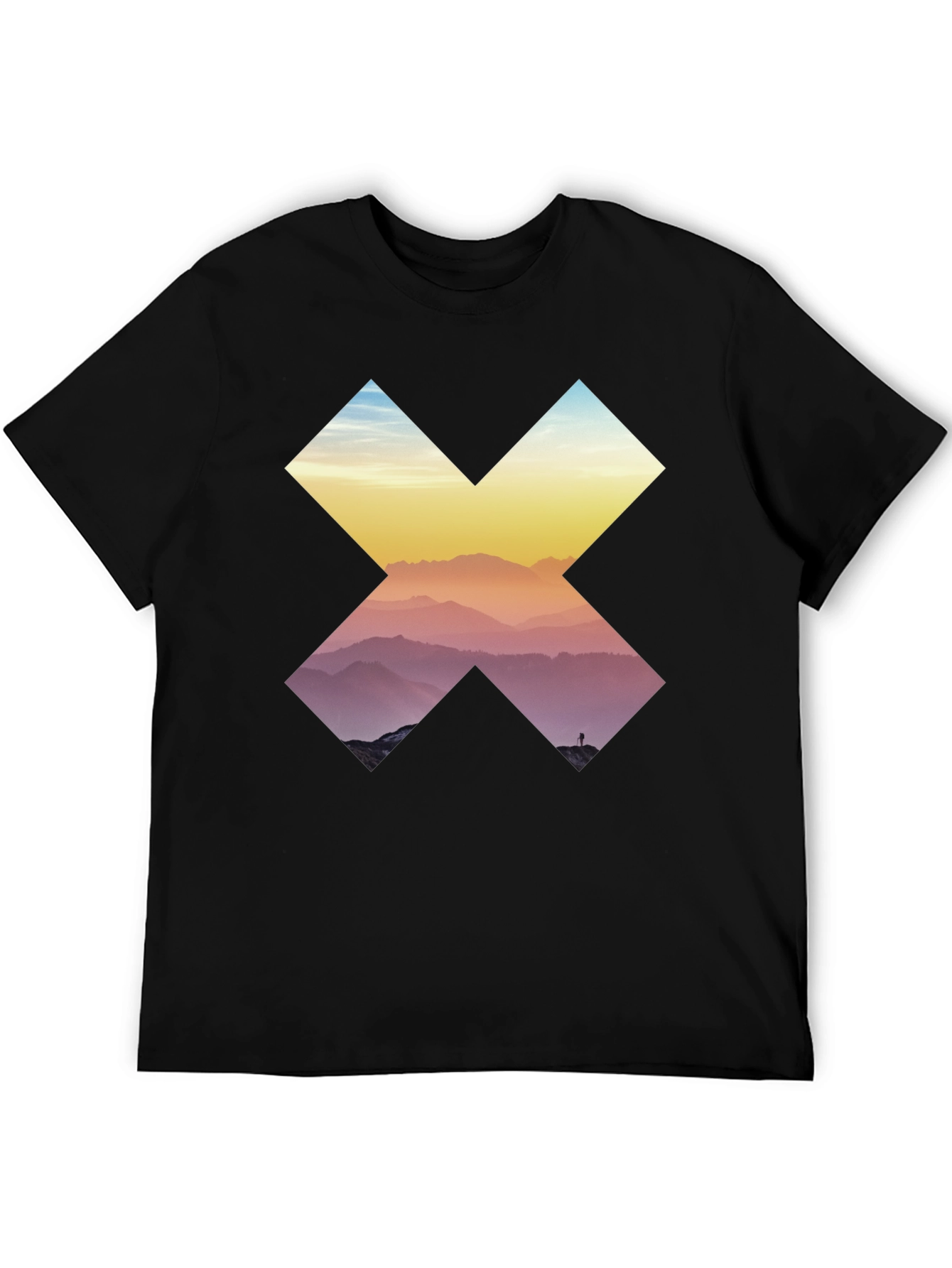 Mountains in Cross Graphic Tee - Black