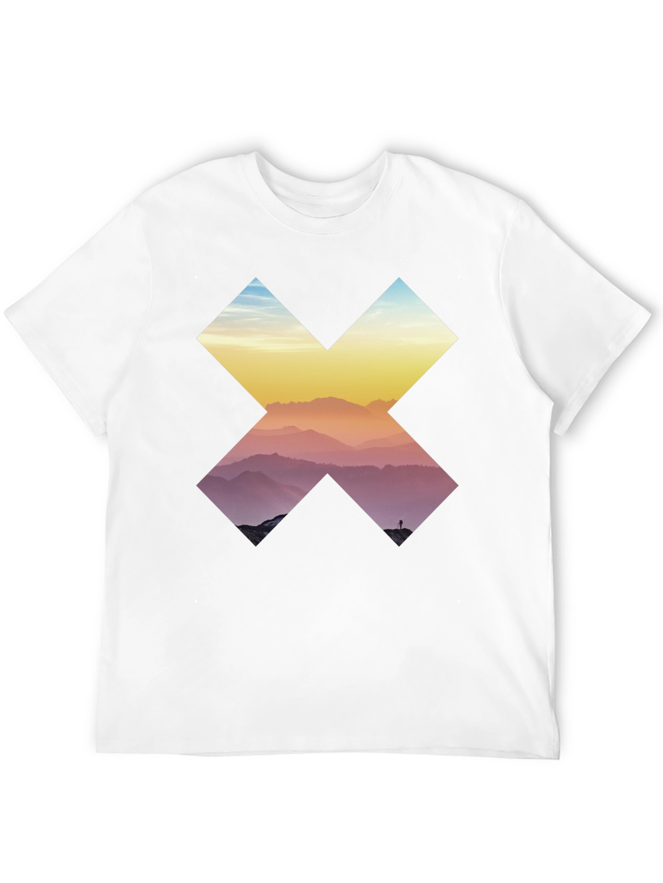 Mountains in Cross Graphic Tee - Black