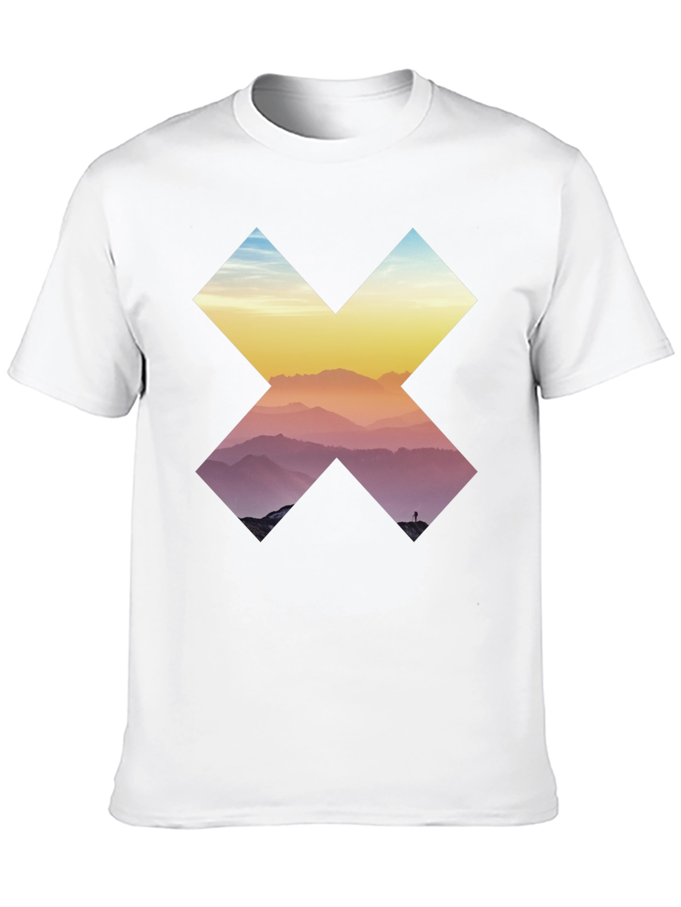 Mountains in Cross Graphic Tee - Black