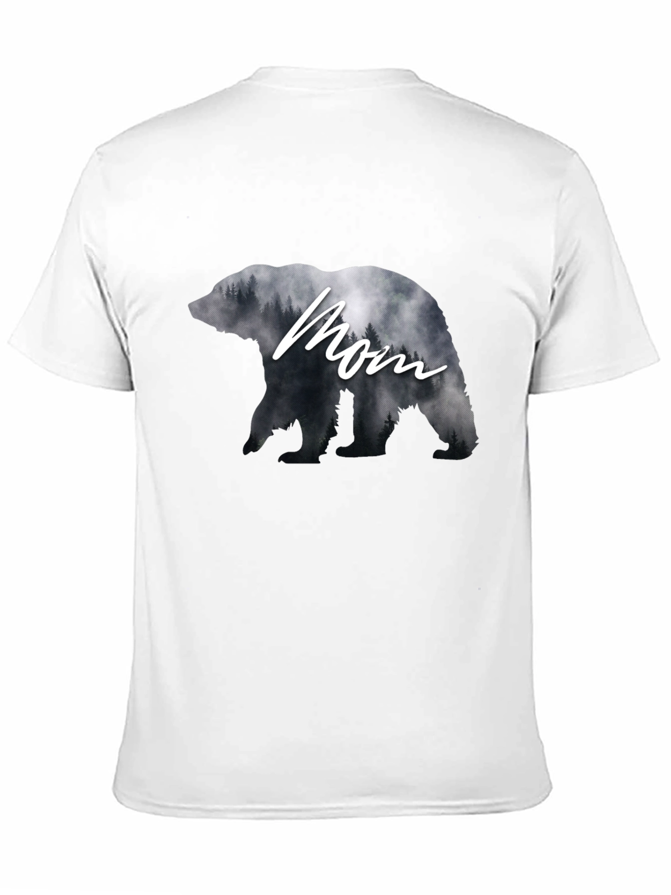 Mom Bear Forest Graphic Tee - Black