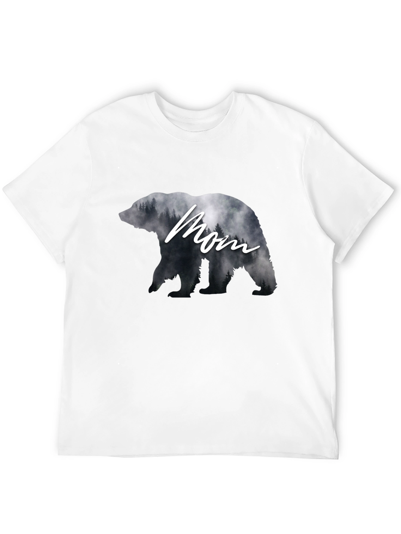Mom Bear Forest Graphic Tee - Black