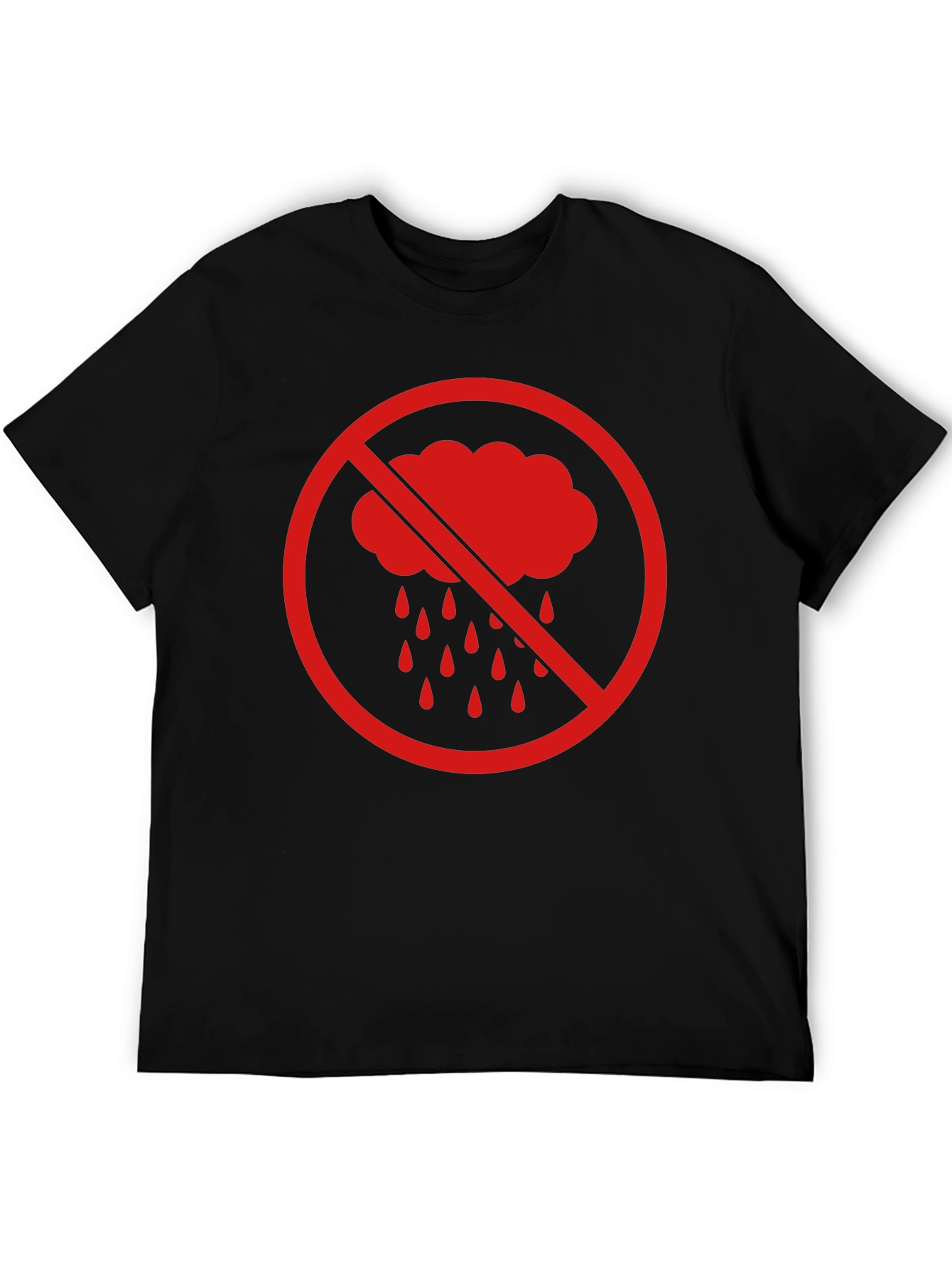 No Rain Graphic Tee - Black Cotton T-Shirt
