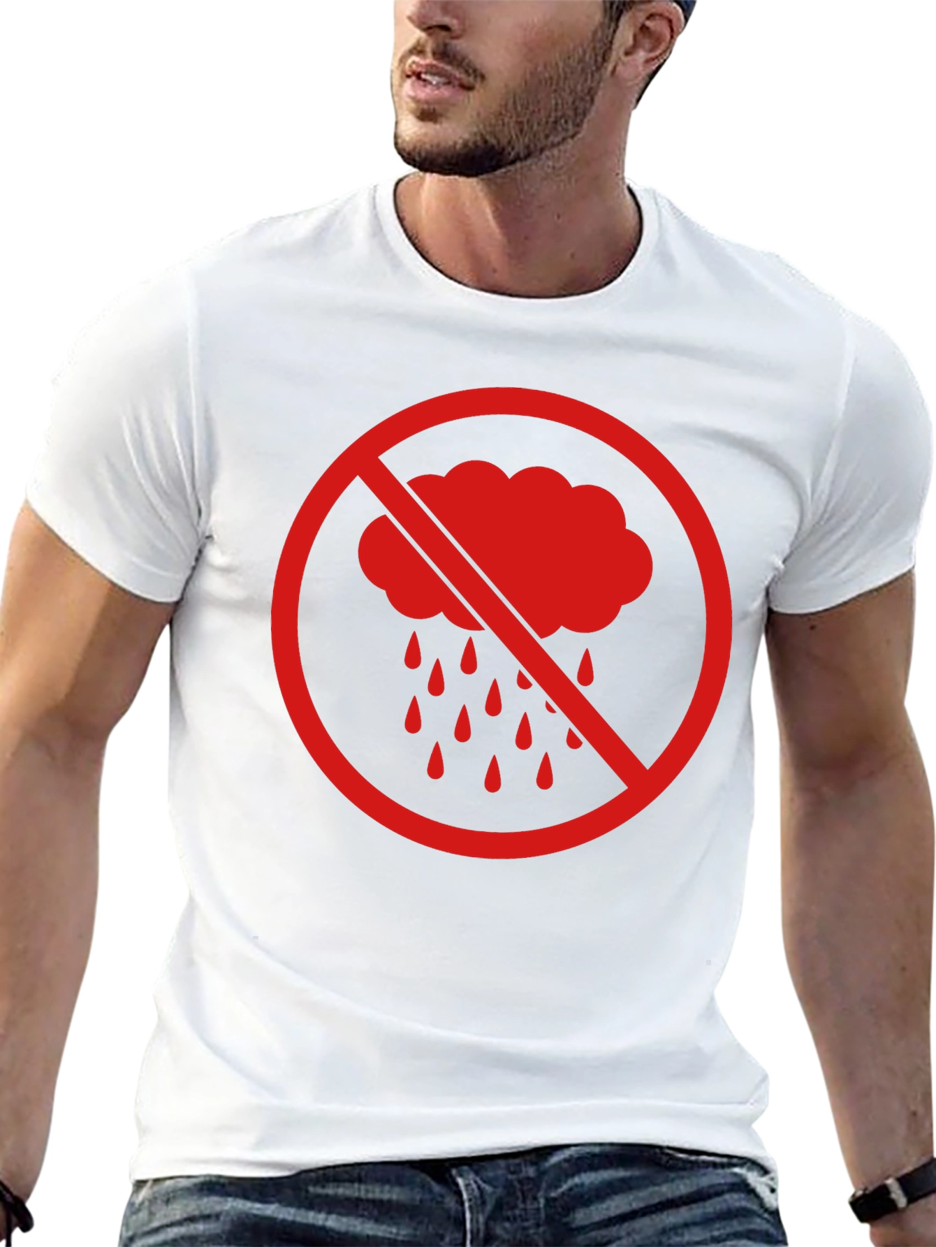 No Rain Graphic Tee - Black Cotton T-Shirt