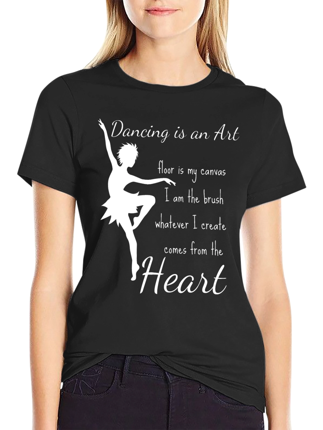 Dancing is an Art T-Shirt - Ballerina Heart