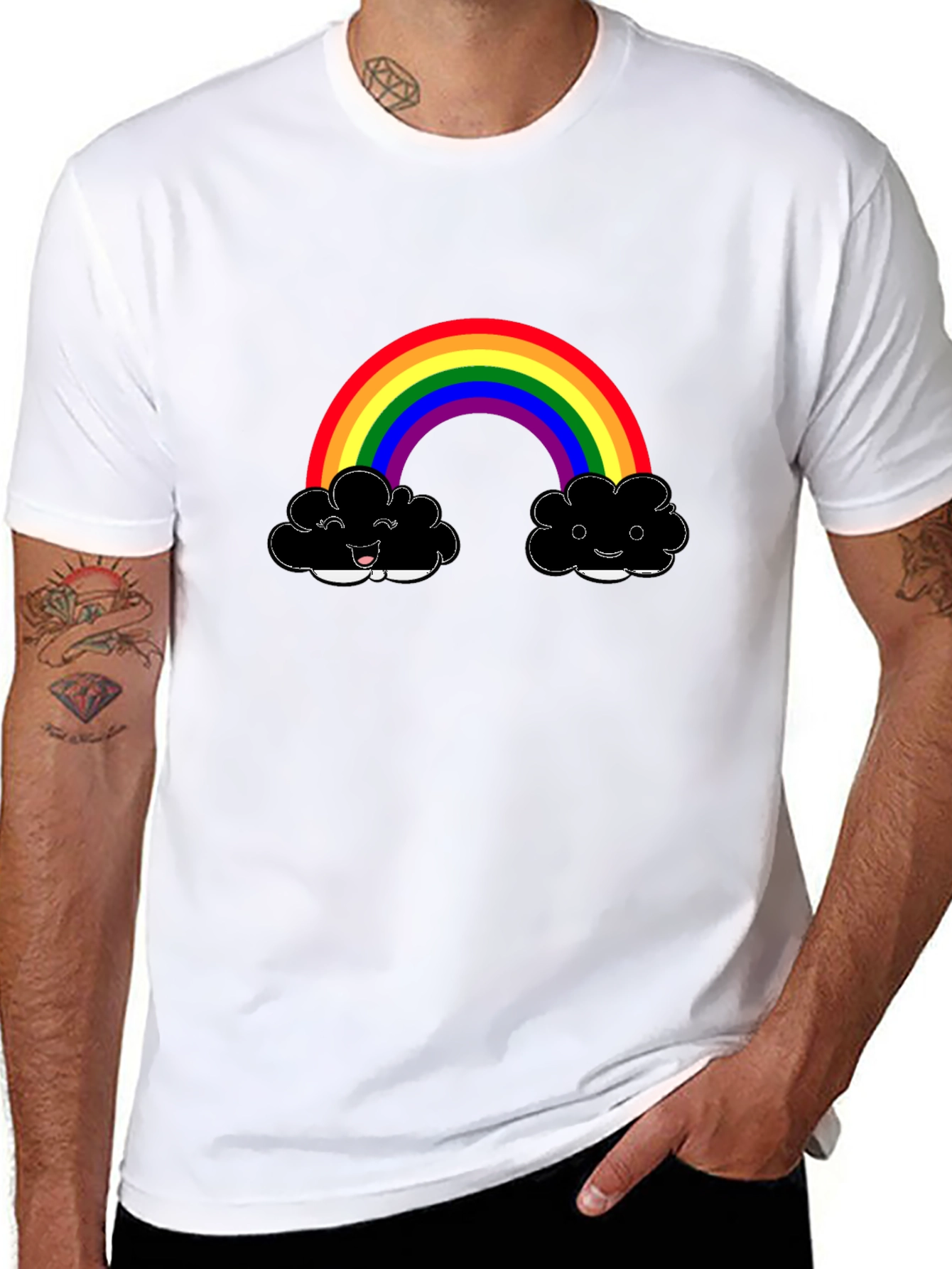 Rainbow Cloud Graphic Tee - Happy Days!