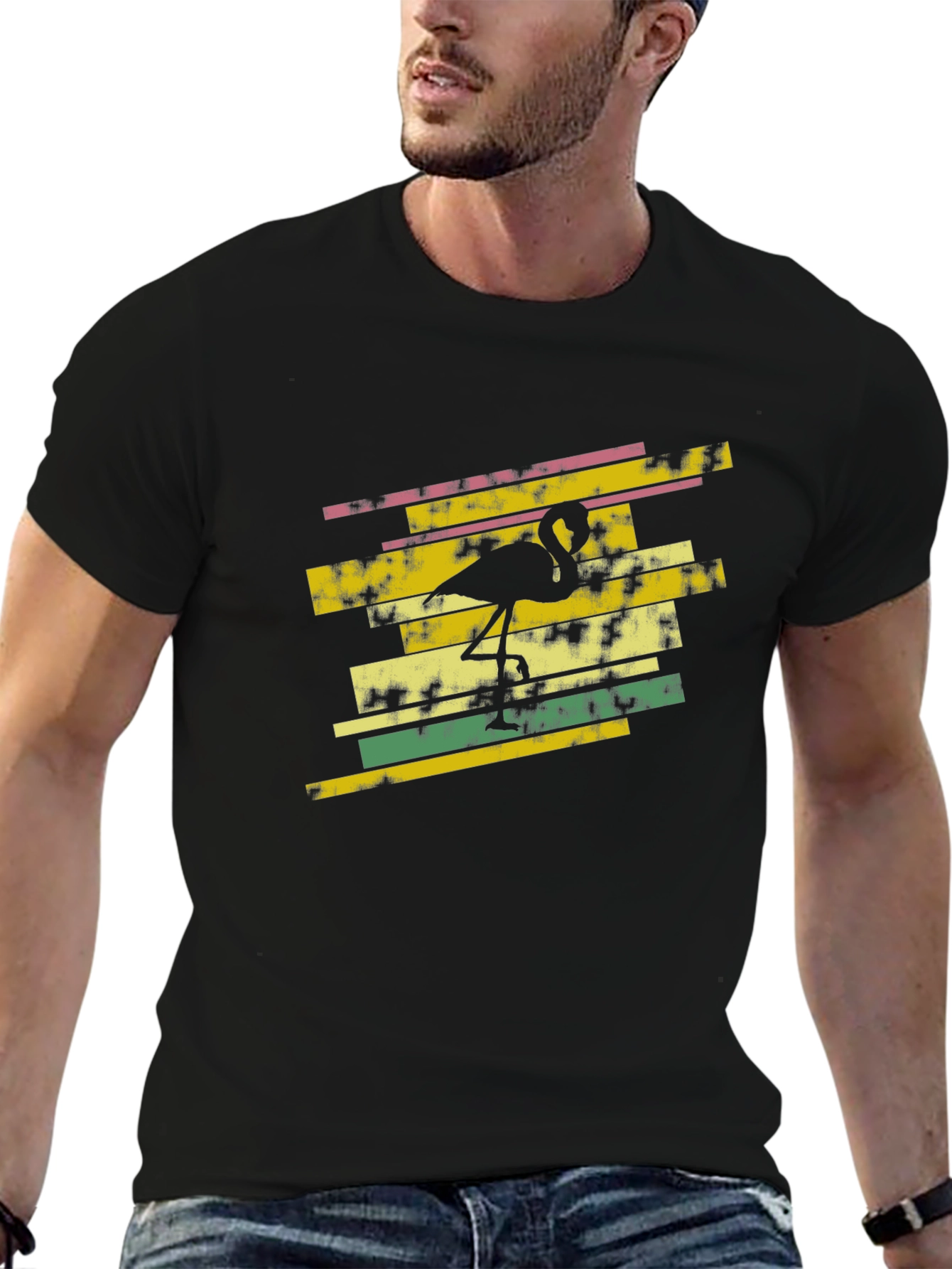 Flamingo Graphic Black T-Shirt