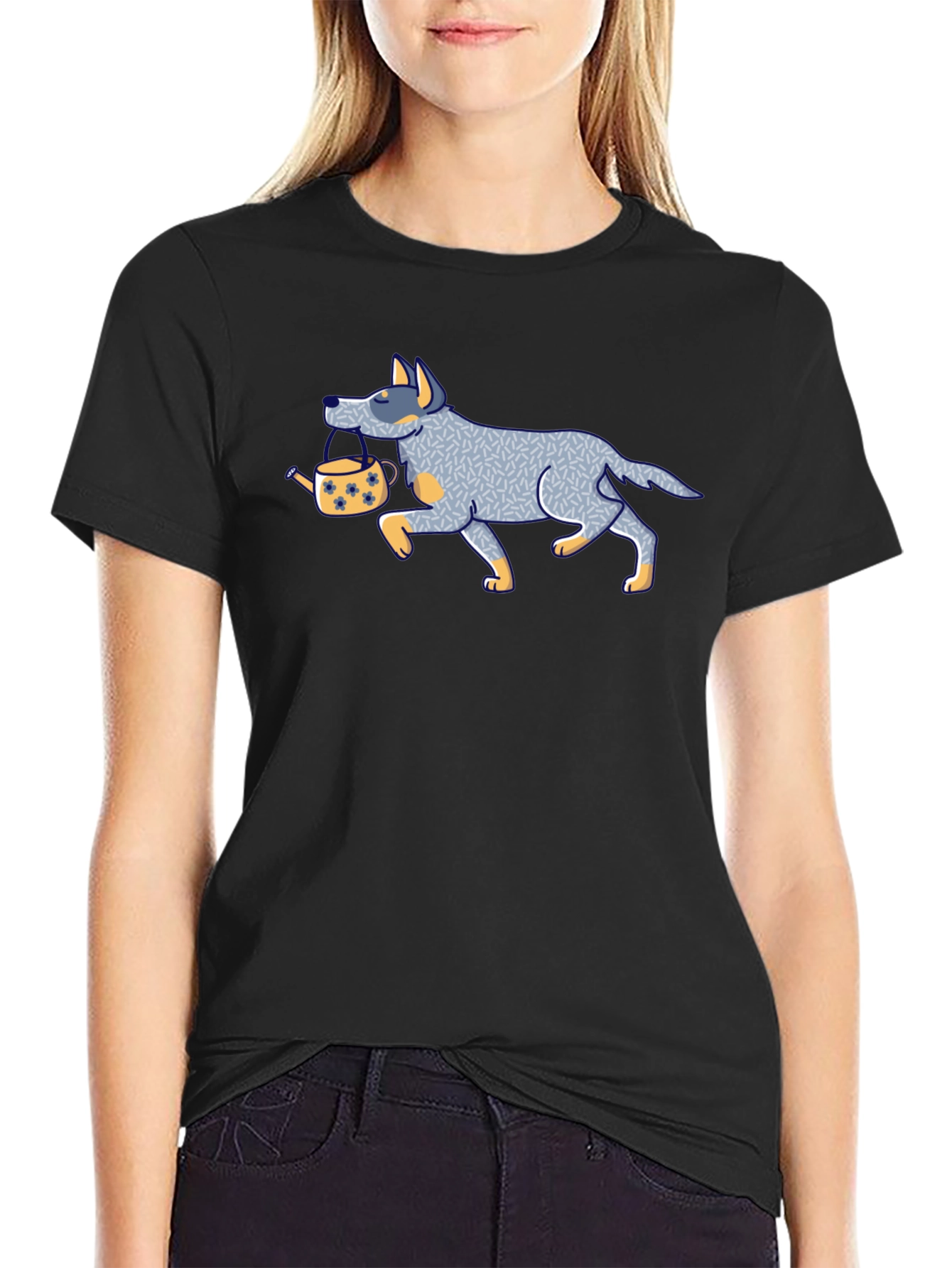 Dog with Teapot Graphic Tee