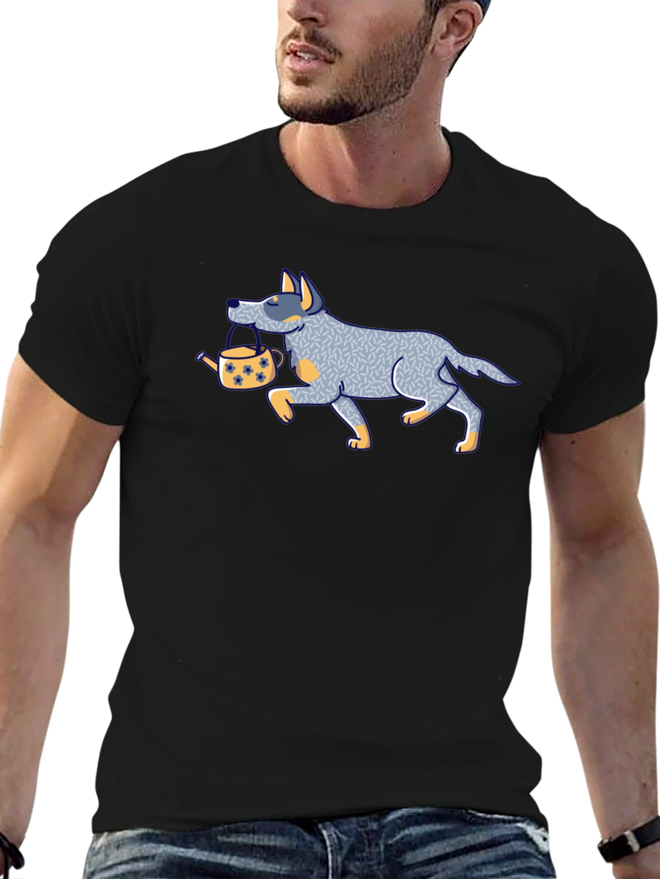 Dog with Teapot Graphic Tee