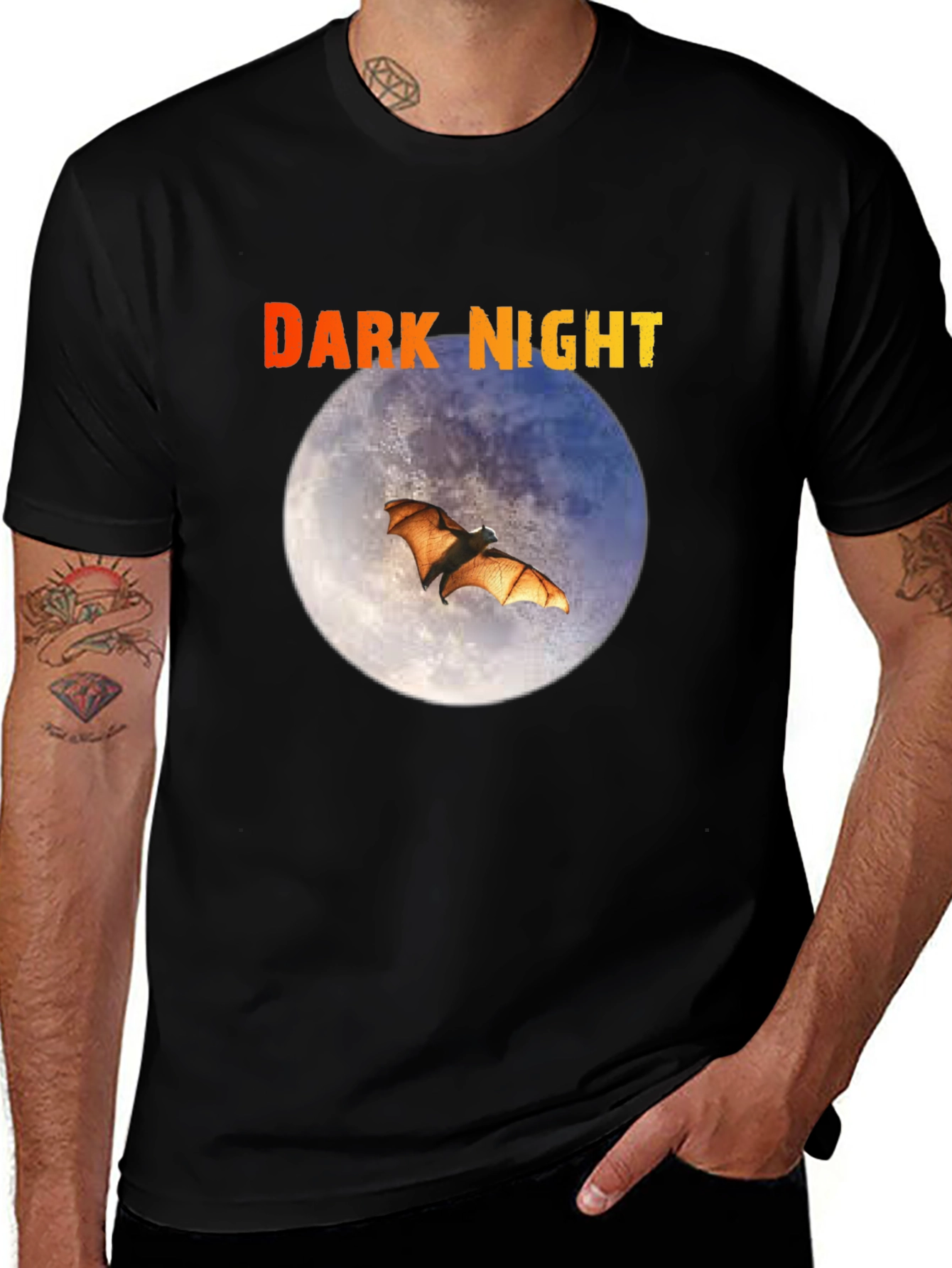 Dark Night Bat Moon Graphic Tee